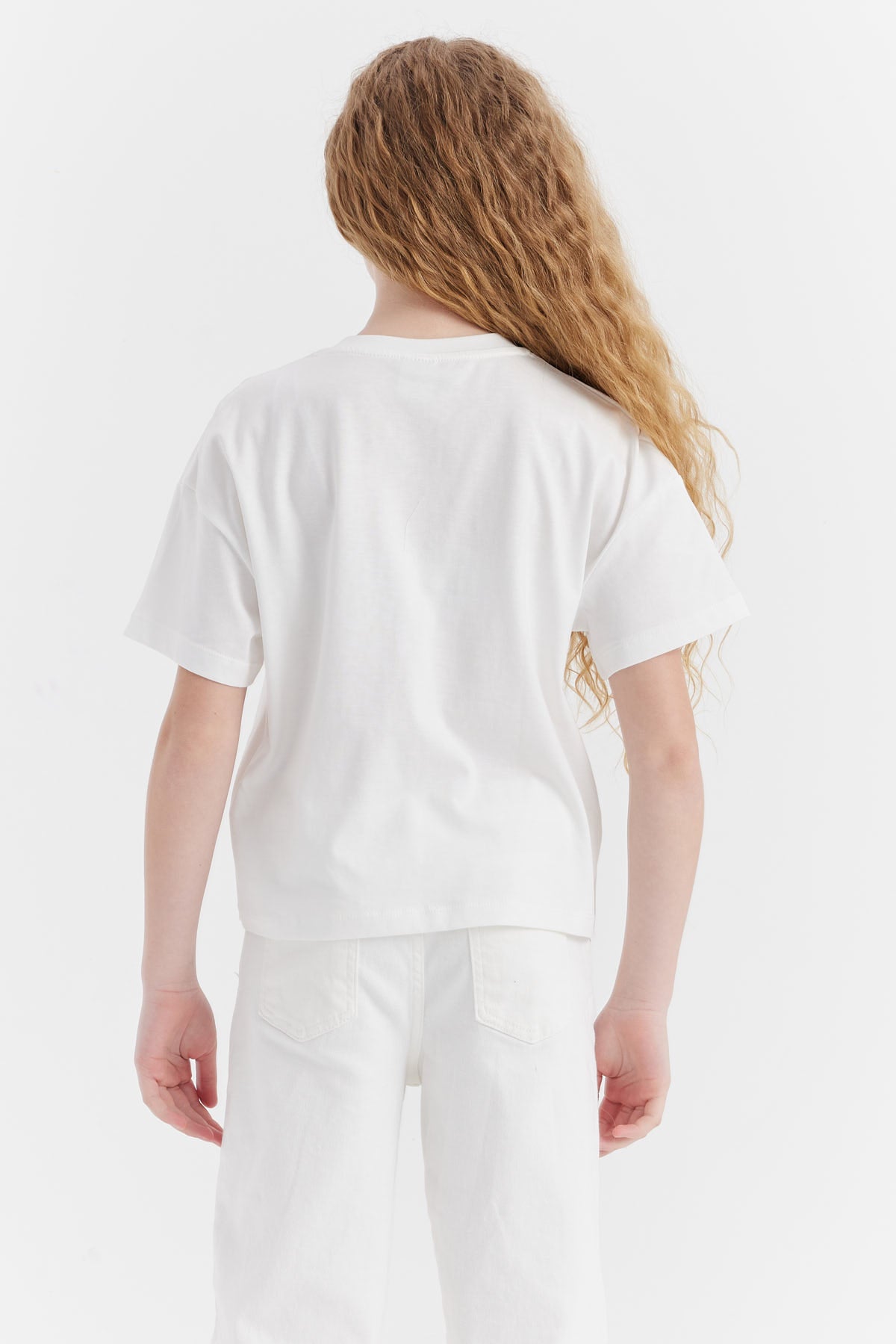 Girl's T-shirt with Embossed Print Detail