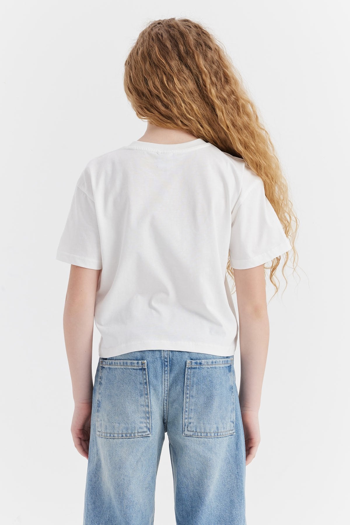 Girl's T-shirt with Embossed Print Detail