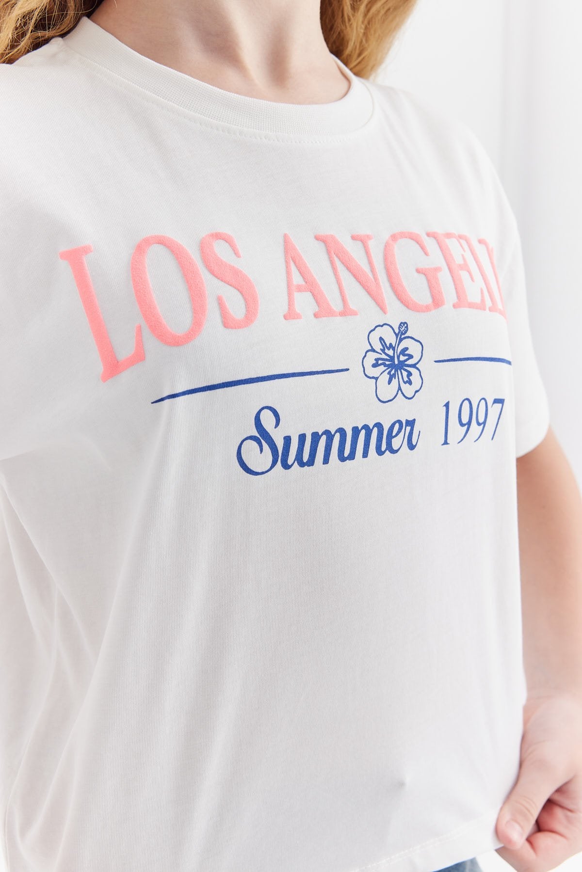 Girl's T-shirt with Embossed Print Detail