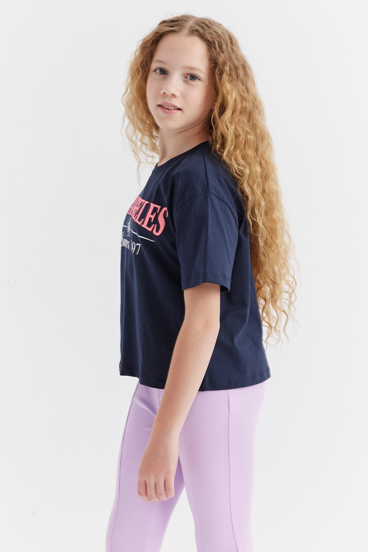 Girl's T-shirt with Embossed Print Detail