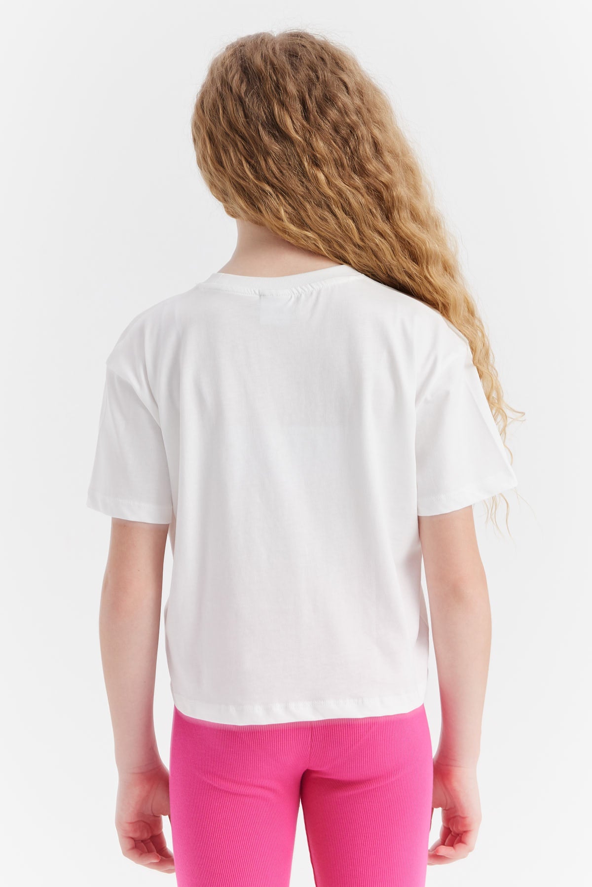 Girl's T-shirt with Embossed Print Detail