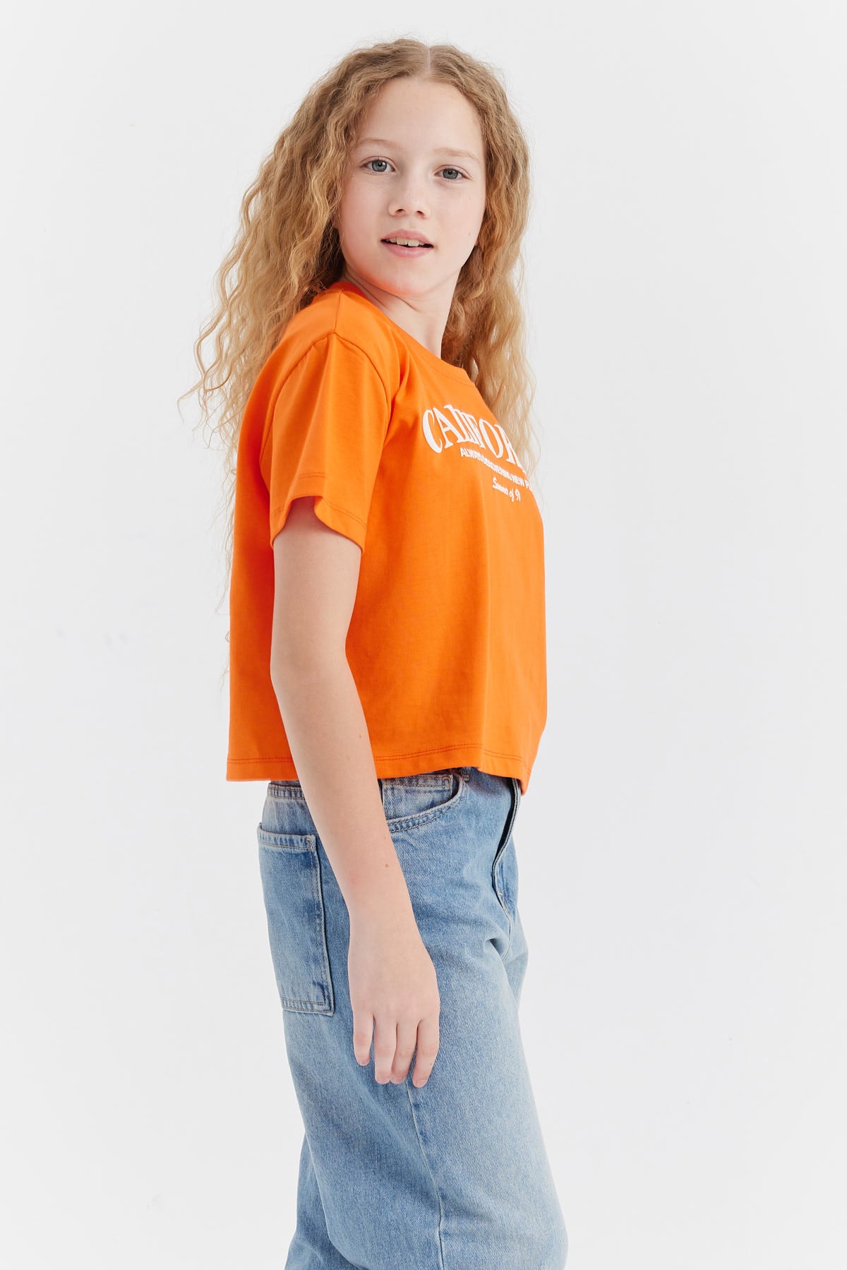 Girl's T-shirt with Embossed Print Detail