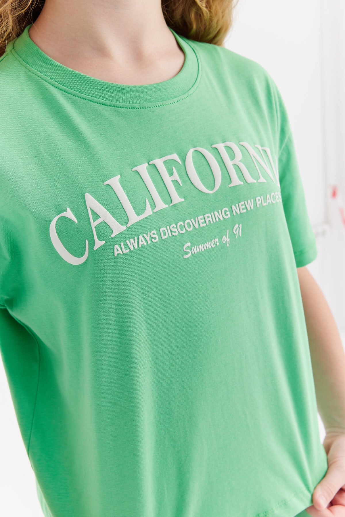 Girl's T-shirt with Embossed Print Detail