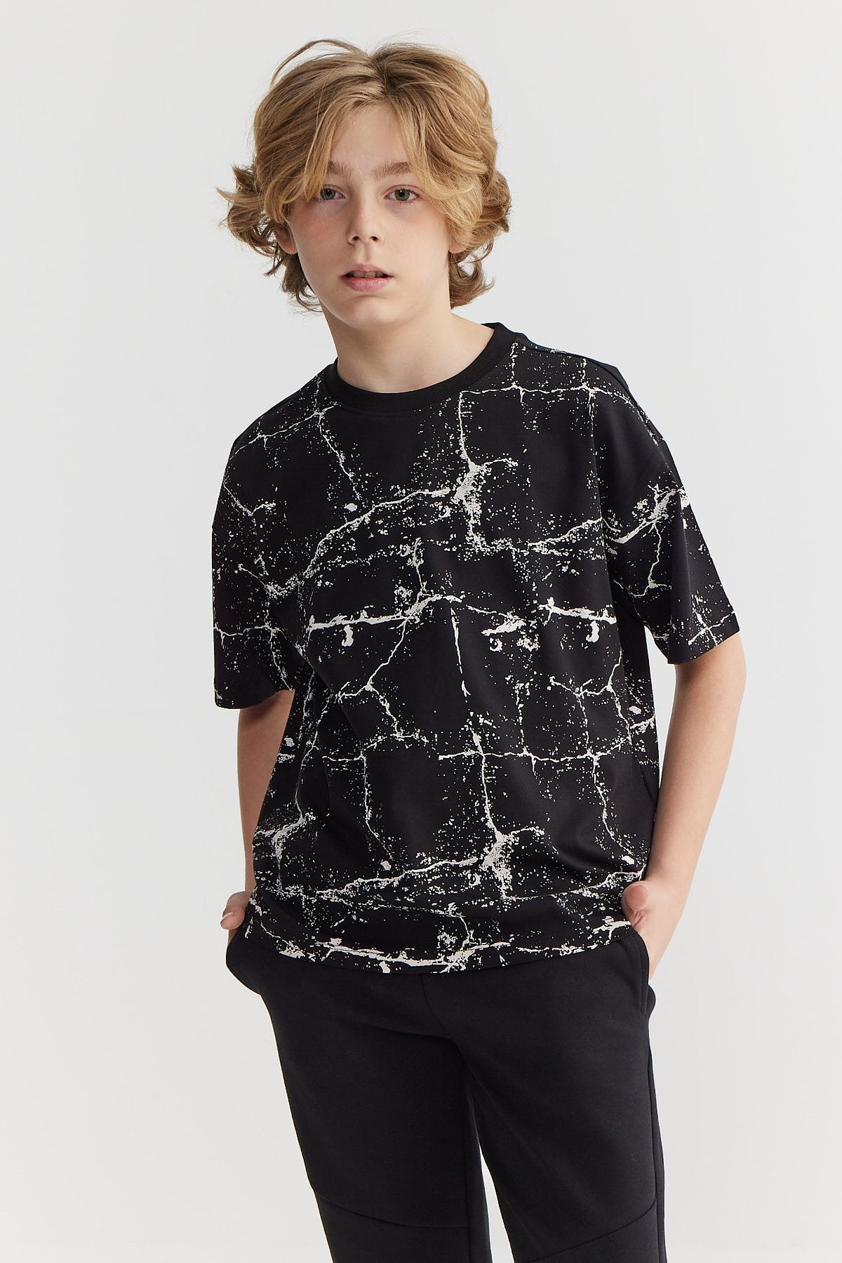 Boy's Patterned Basic T-shirt