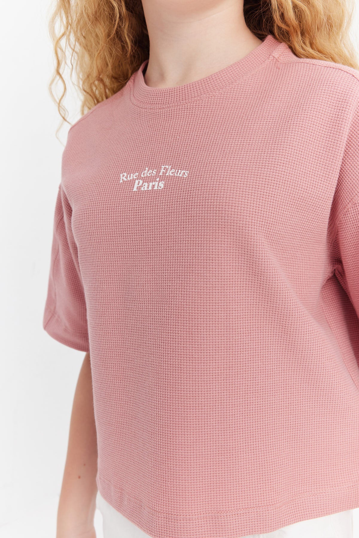 Girl's Waffle Fabric T-shirt