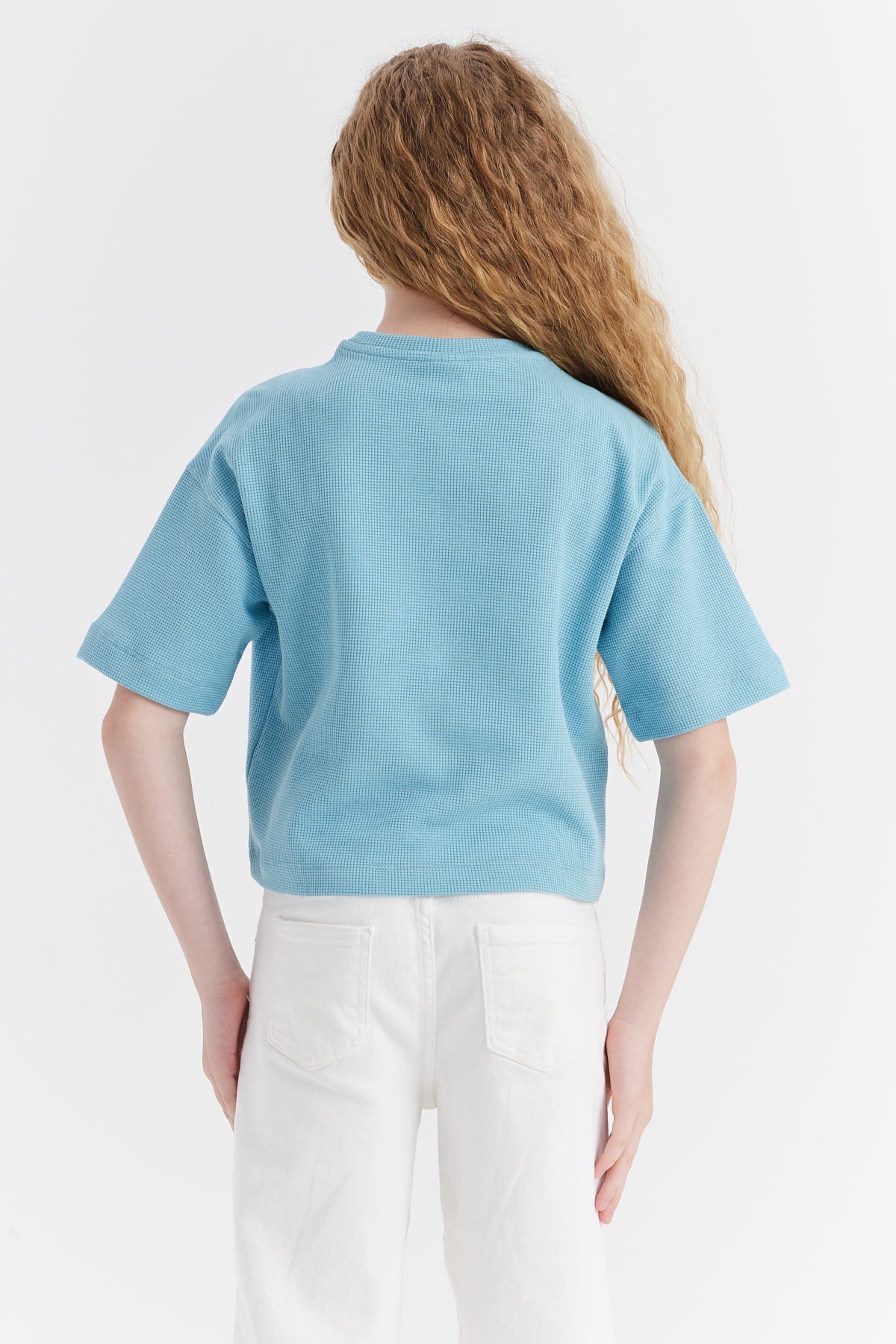 Girl's Waffle Fabric T-shirt