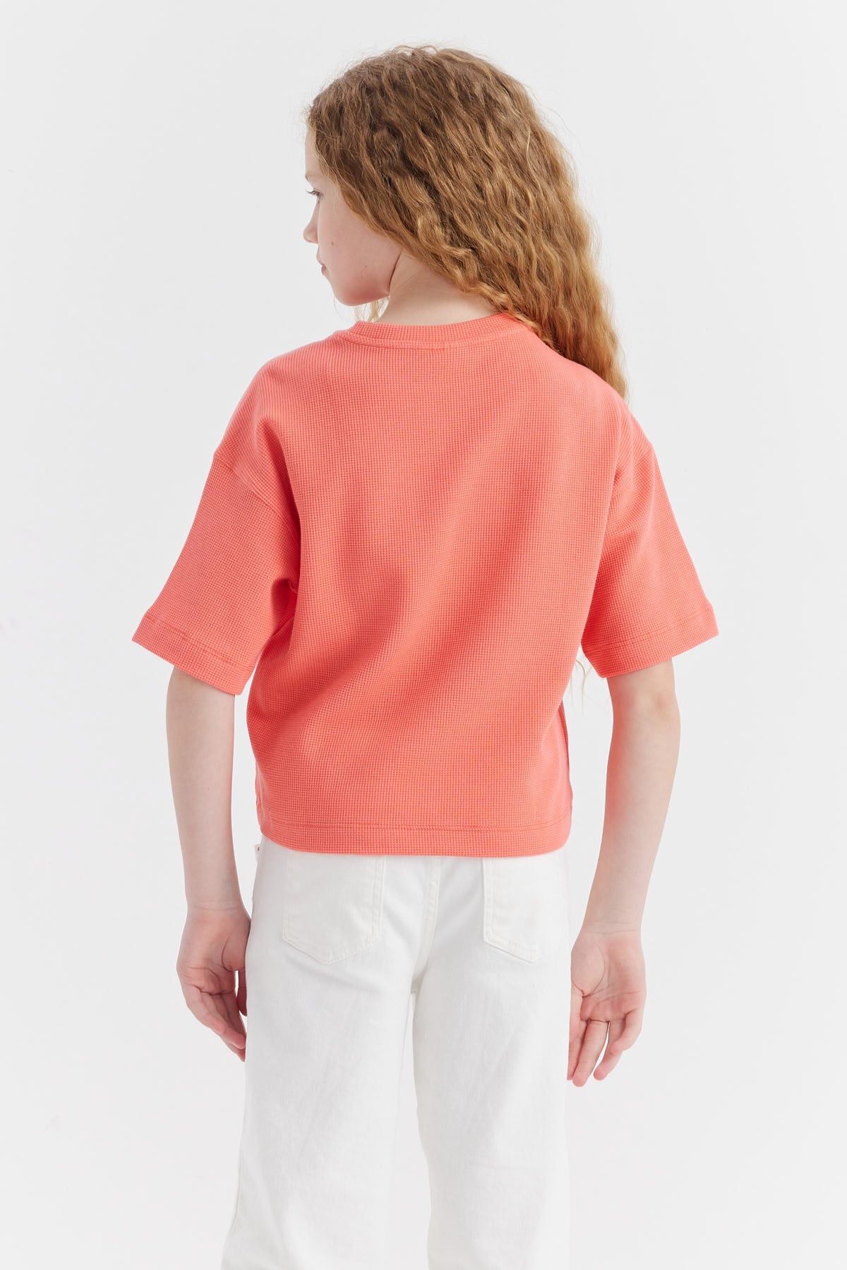 Girl's Waffle Fabric T-shirt