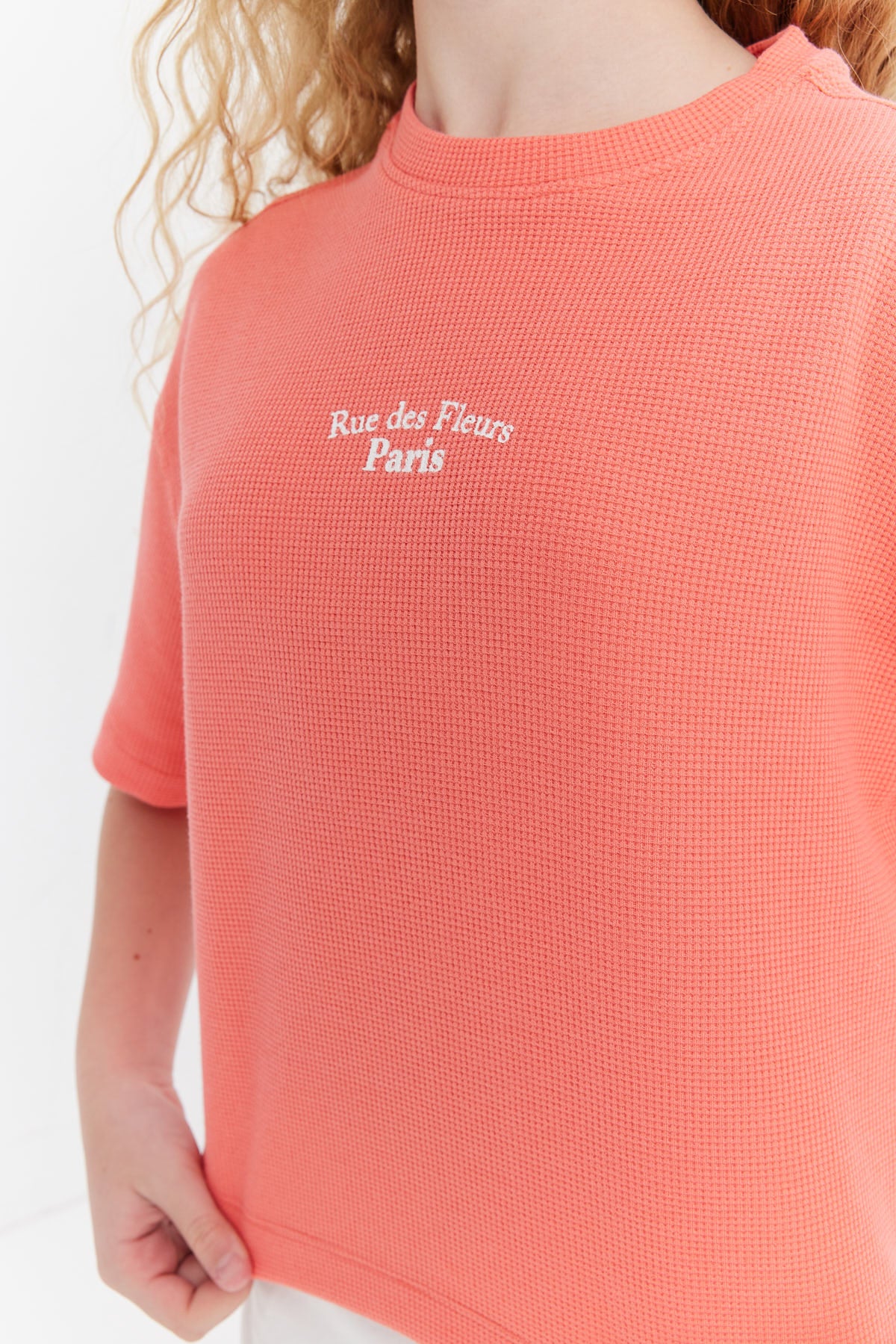Girl's Waffle Fabric T-shirt