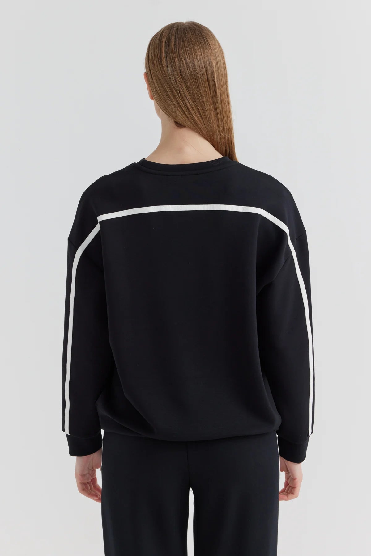 Kadın Şerit Detaylı Sweat Üst