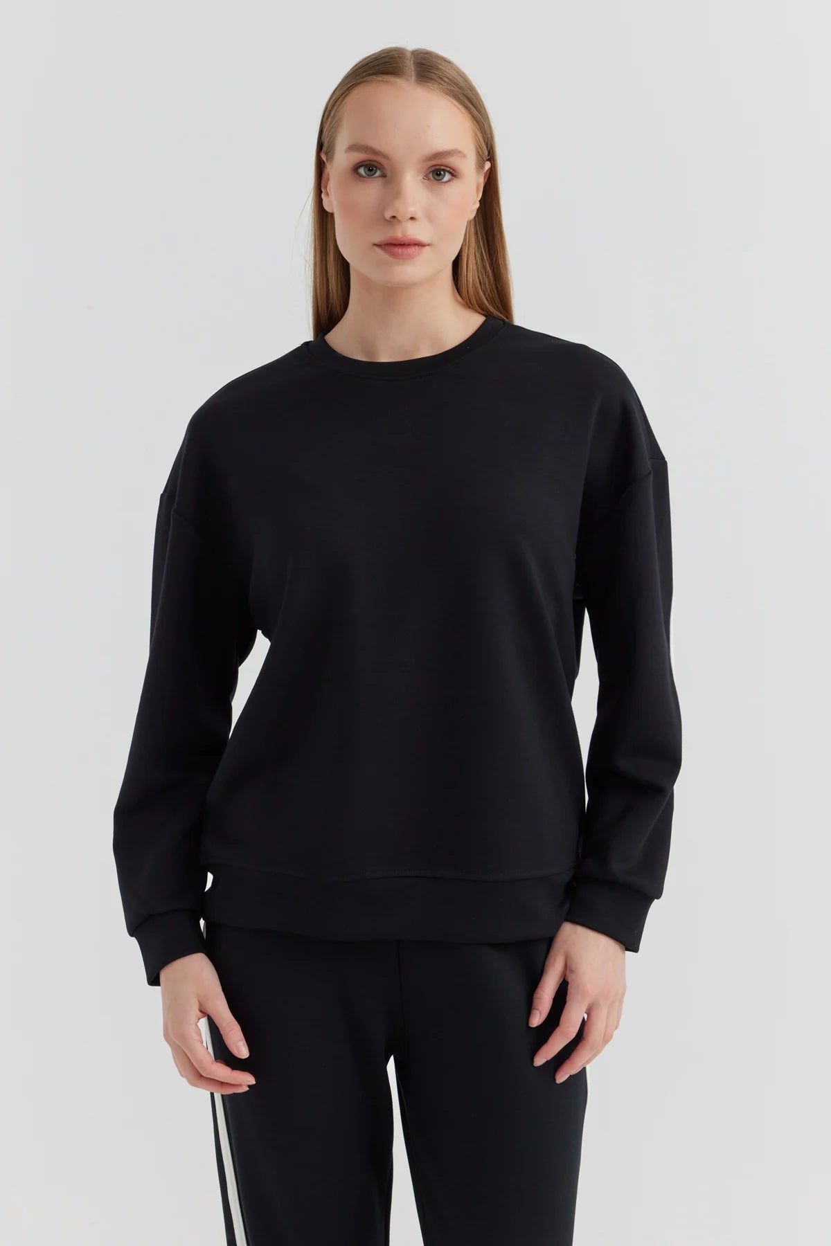 Kadın Şerit Detaylı Sweat Üst