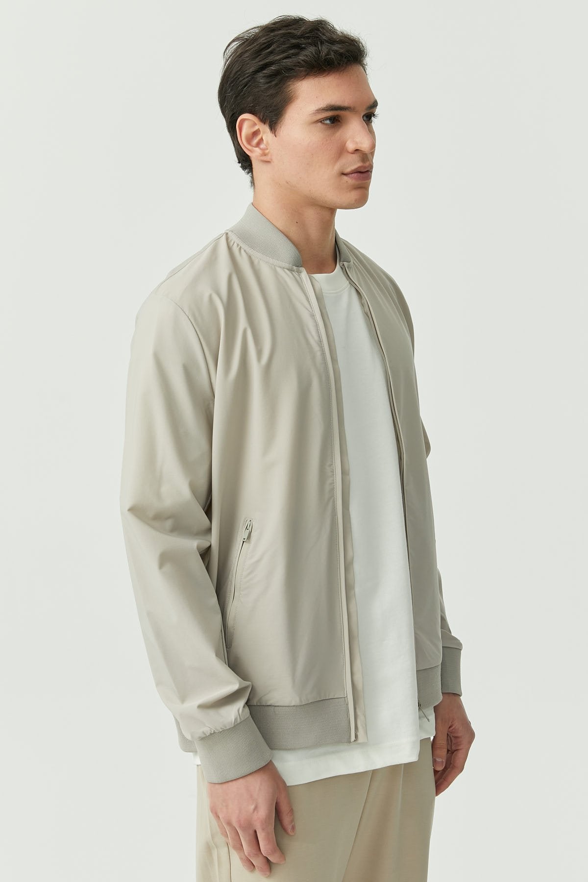 Men's Front Zippered Thin Coat