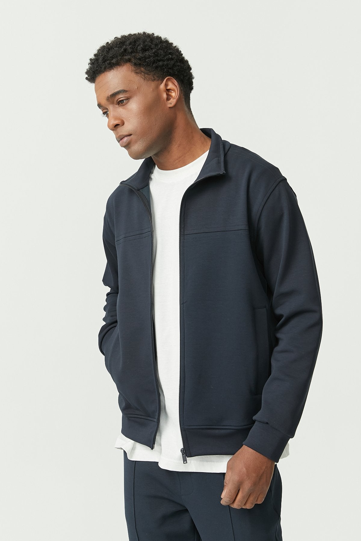 Zippered Thin Sweat Top