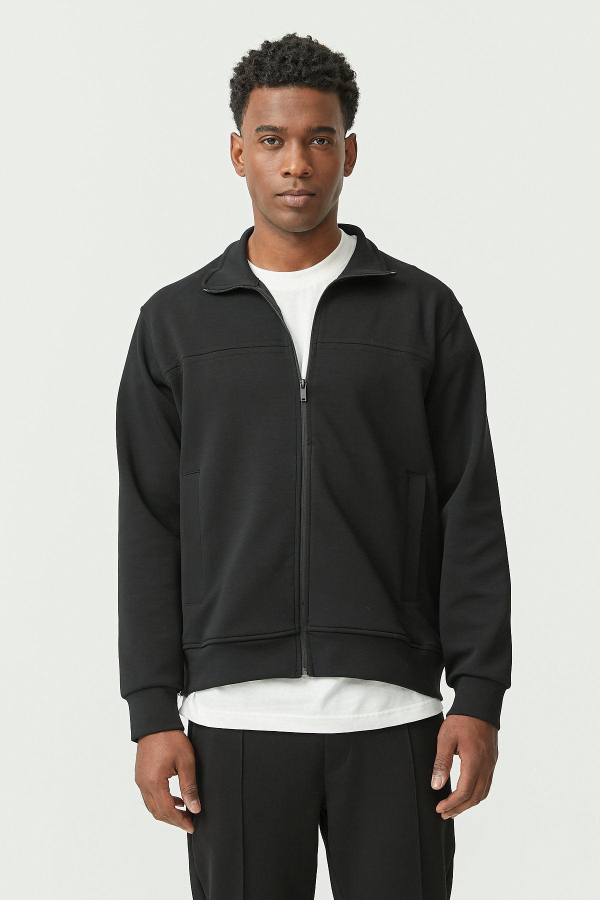 Zippered Thin Sweat Top