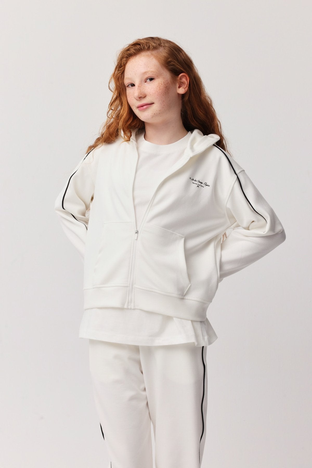 Girl's Zippered Sweat Top