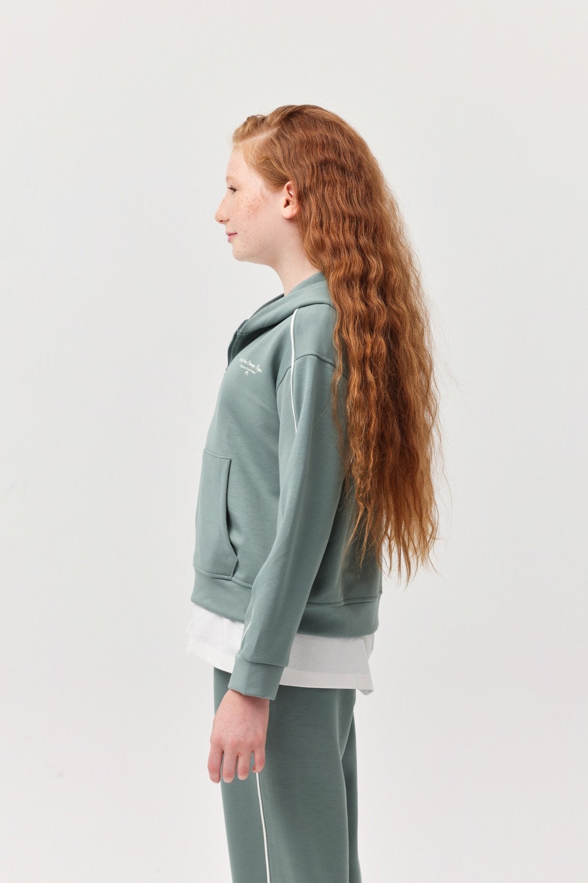 Girl's Zippered Sweat Top