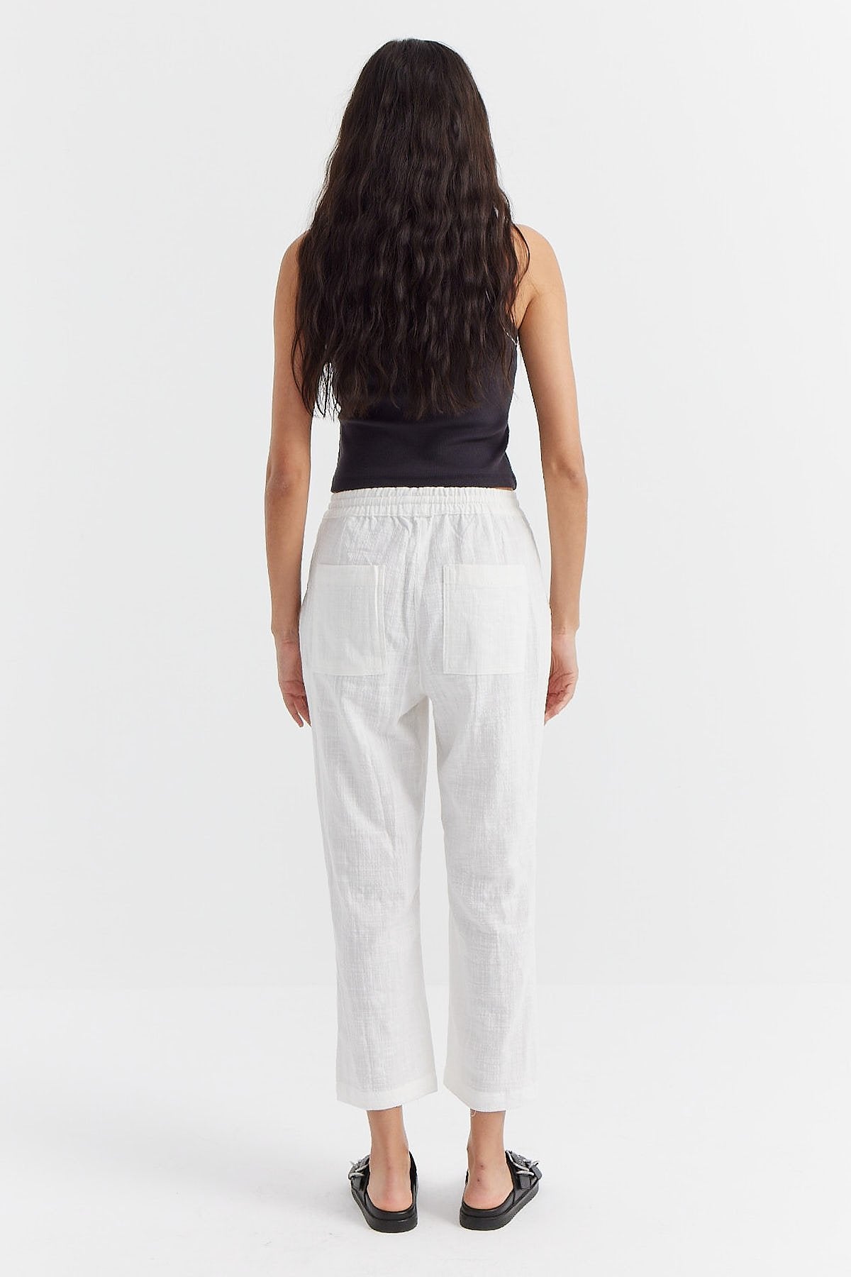 Women's Tied Waist Trousers with Leg Detail