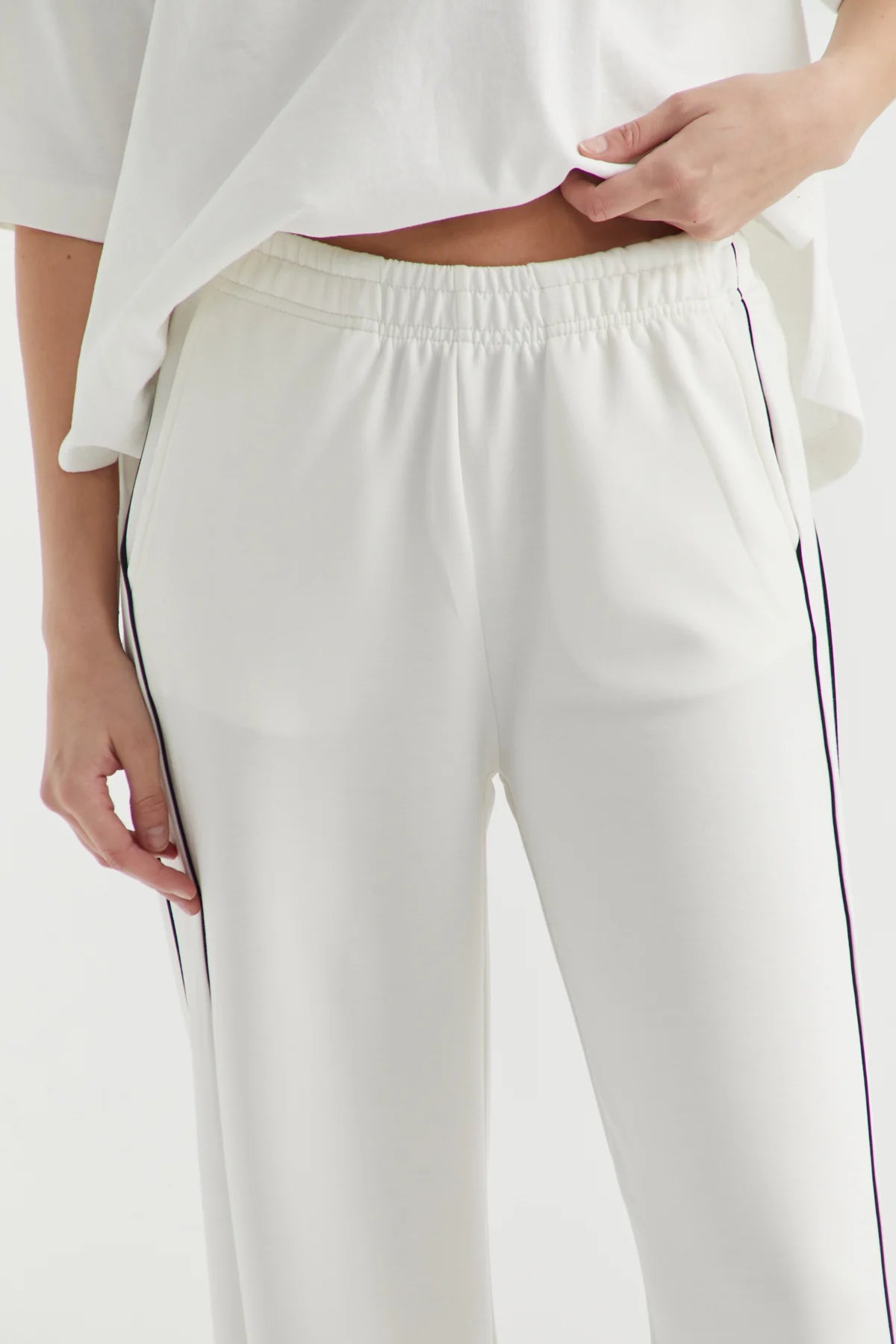 Kadın Beli Lastikli Yanı Şerit Detaylı Sweat Alt