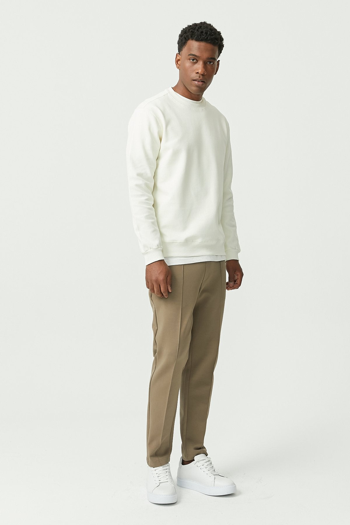 Sweat Pants with Front Stitching Detail