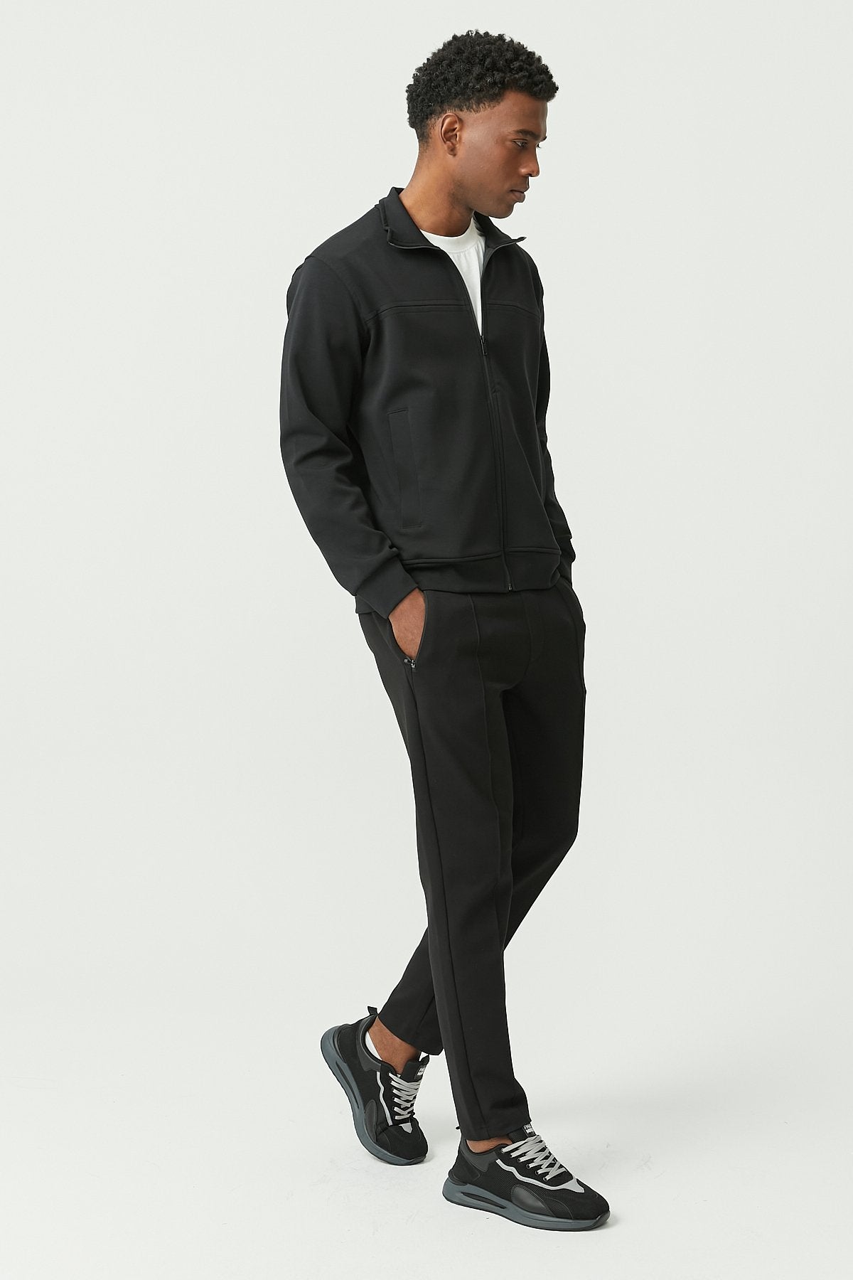 Sweat Pants with Front Stitching Detail