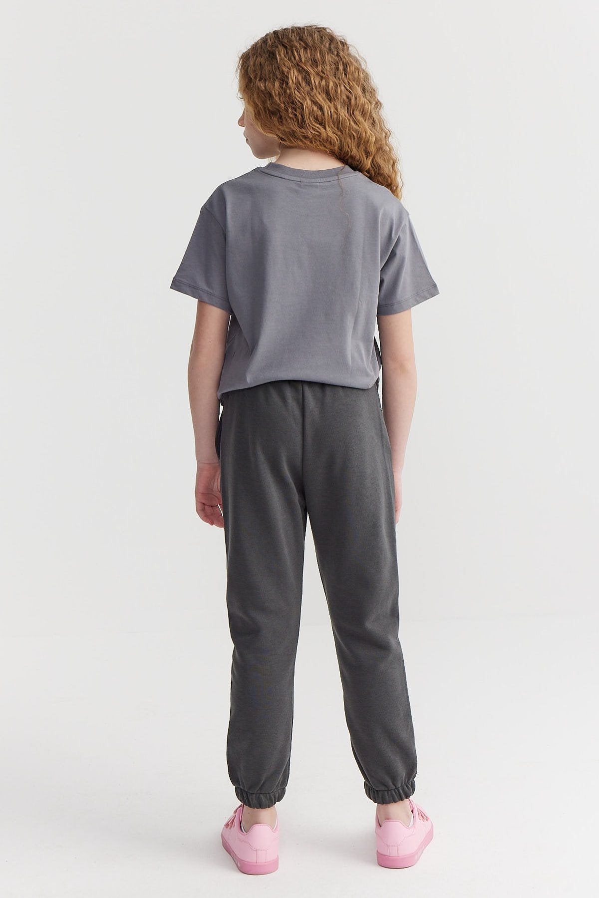 Girl's Sweat Bottom with Elastic Waist and Legs