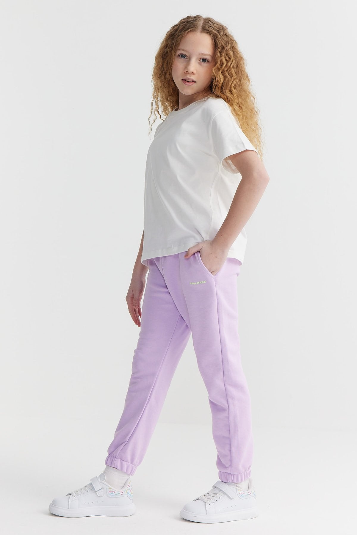 Girl's Sweat Bottom with Elastic Waist and Legs