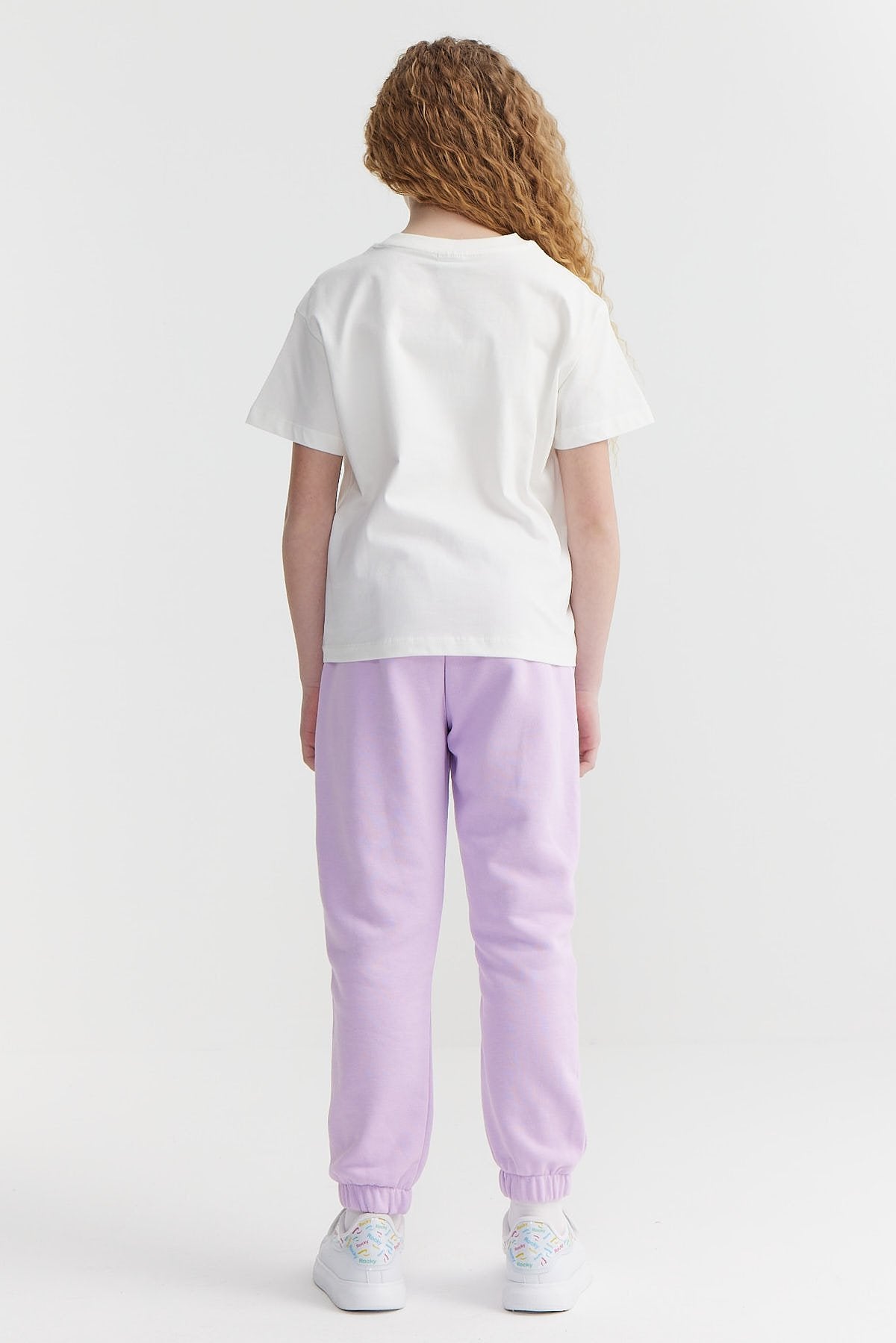 Girl's Sweat Bottom with Elastic Waist and Legs
