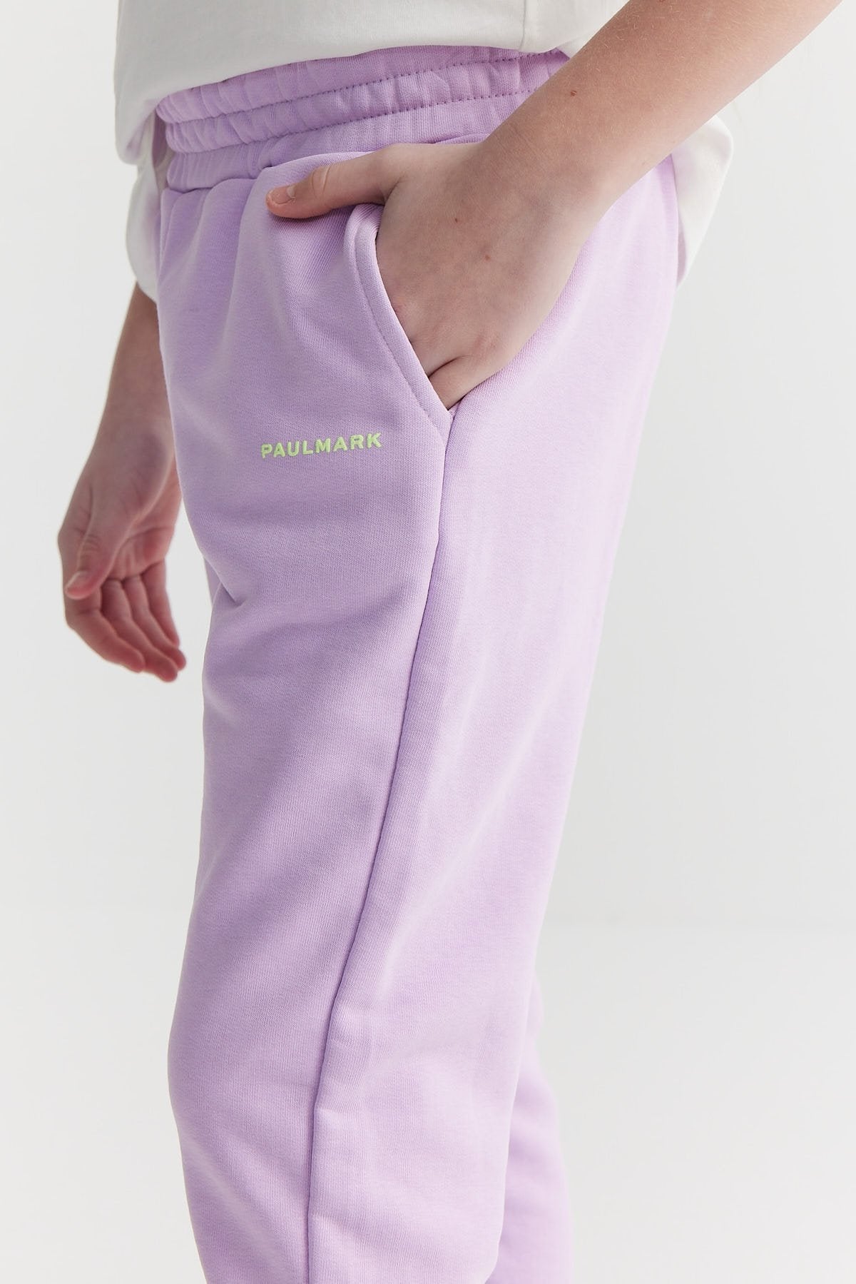 Girl's Sweat Bottom with Elastic Waist and Legs