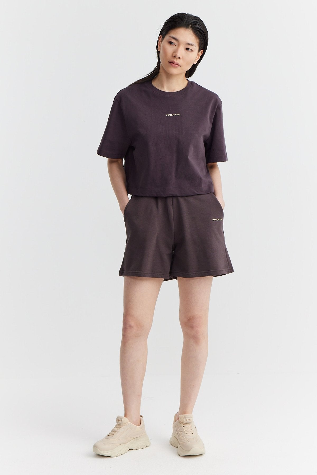 Women's Elastic Waist Paulmark Printed Shorts