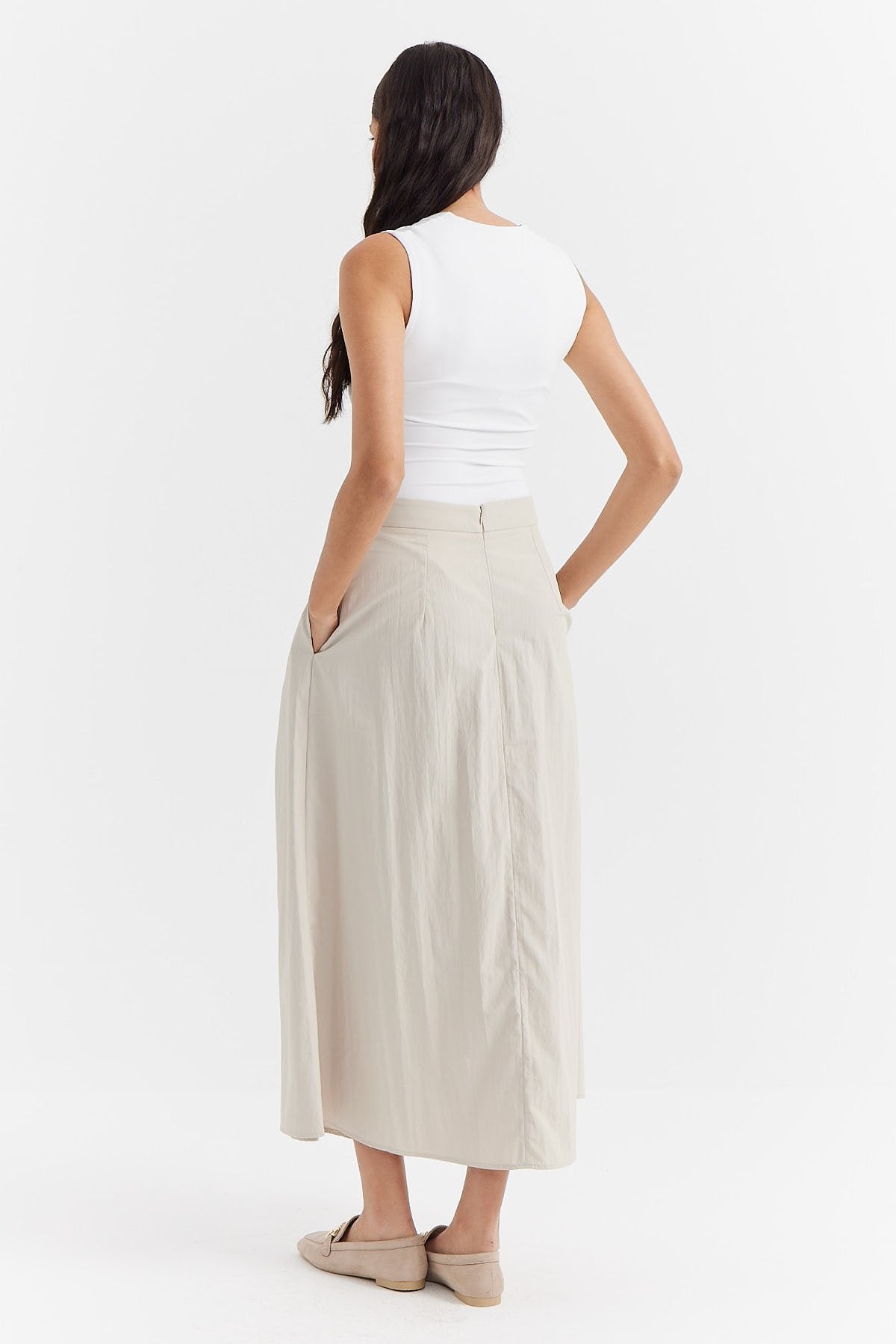 Women's Loose Cut Comfortable Skirt with Pockets