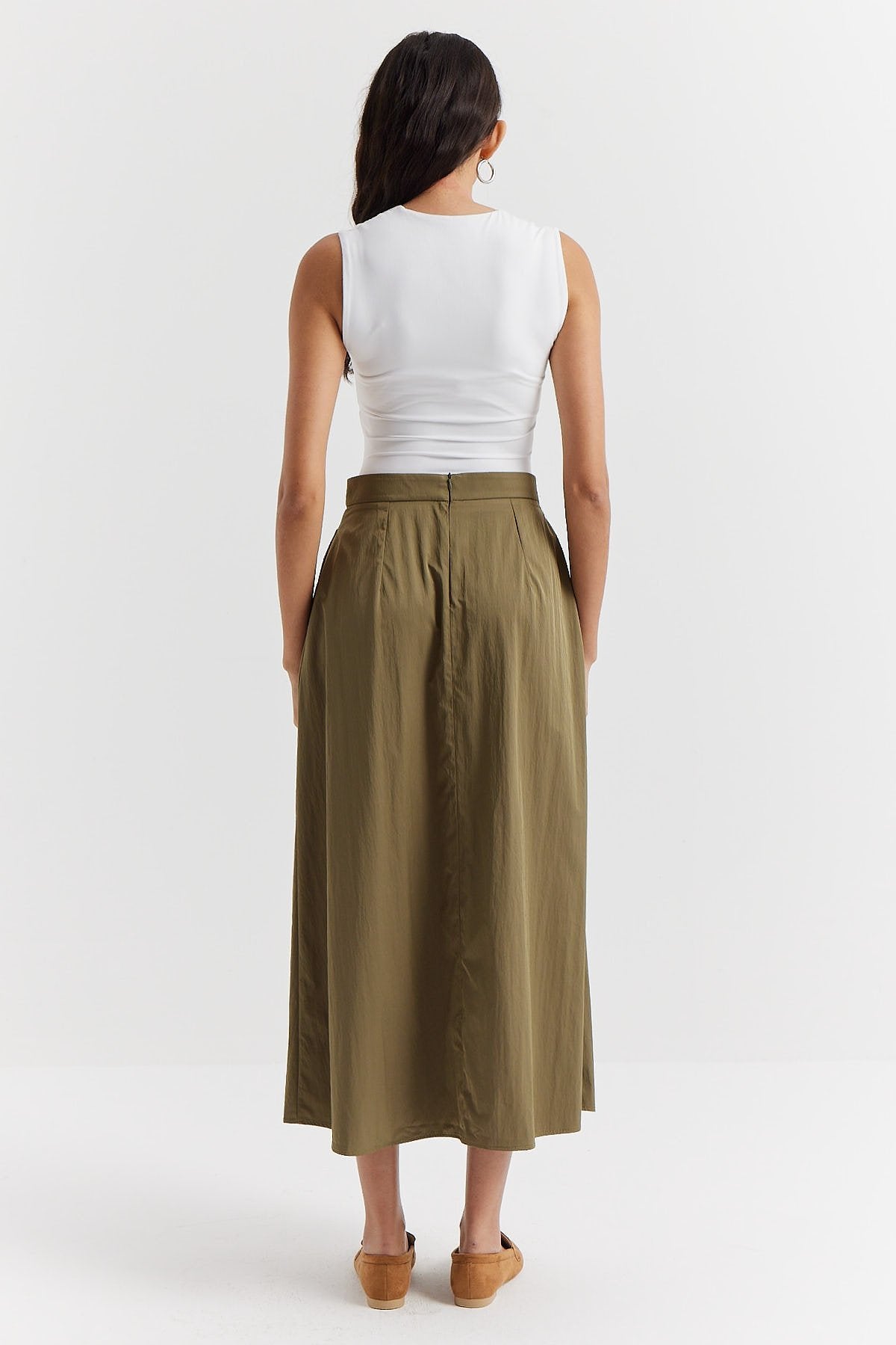 Women's Loose Cut Comfortable Skirt with Pockets
