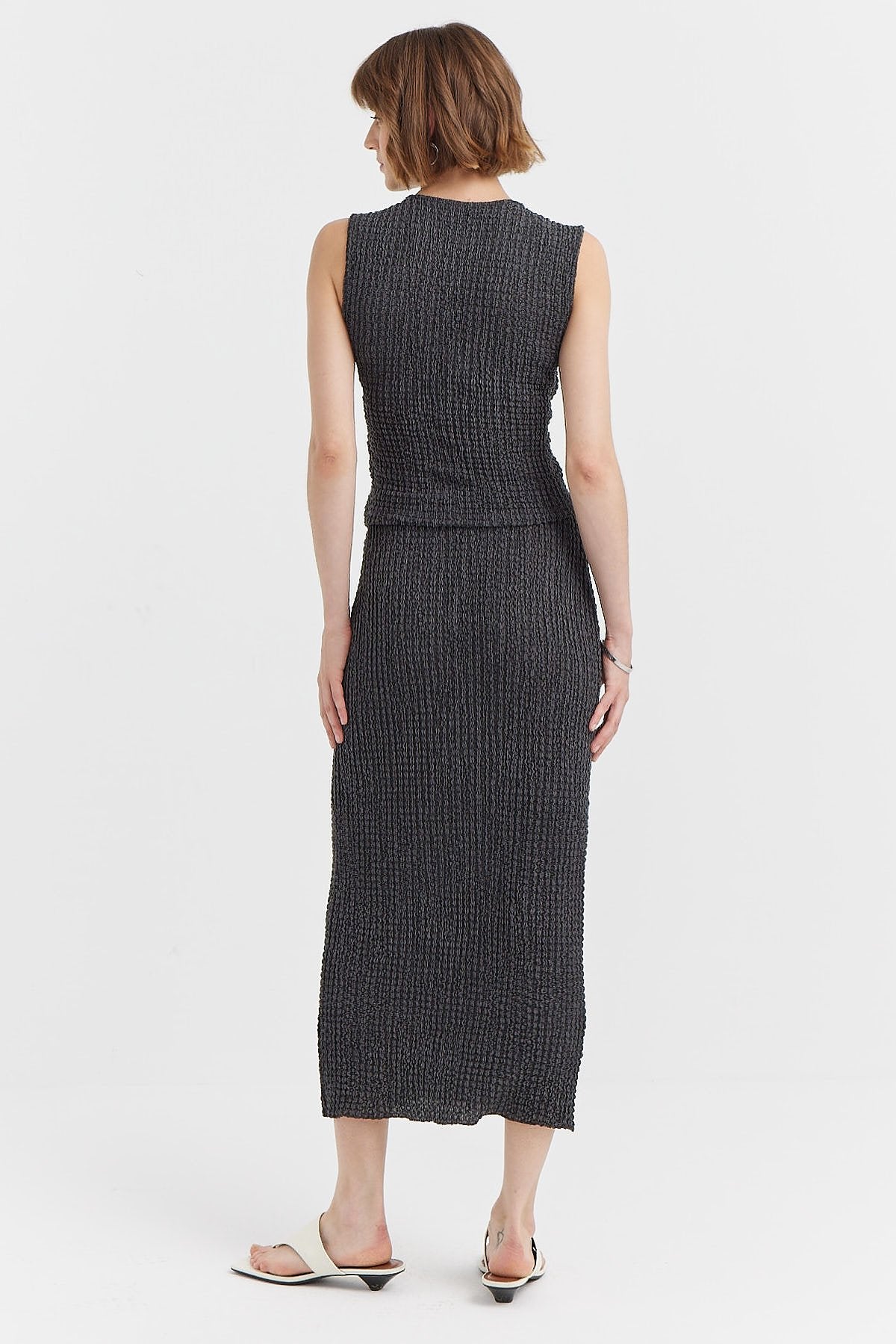 Women's Textured Midi Skirt