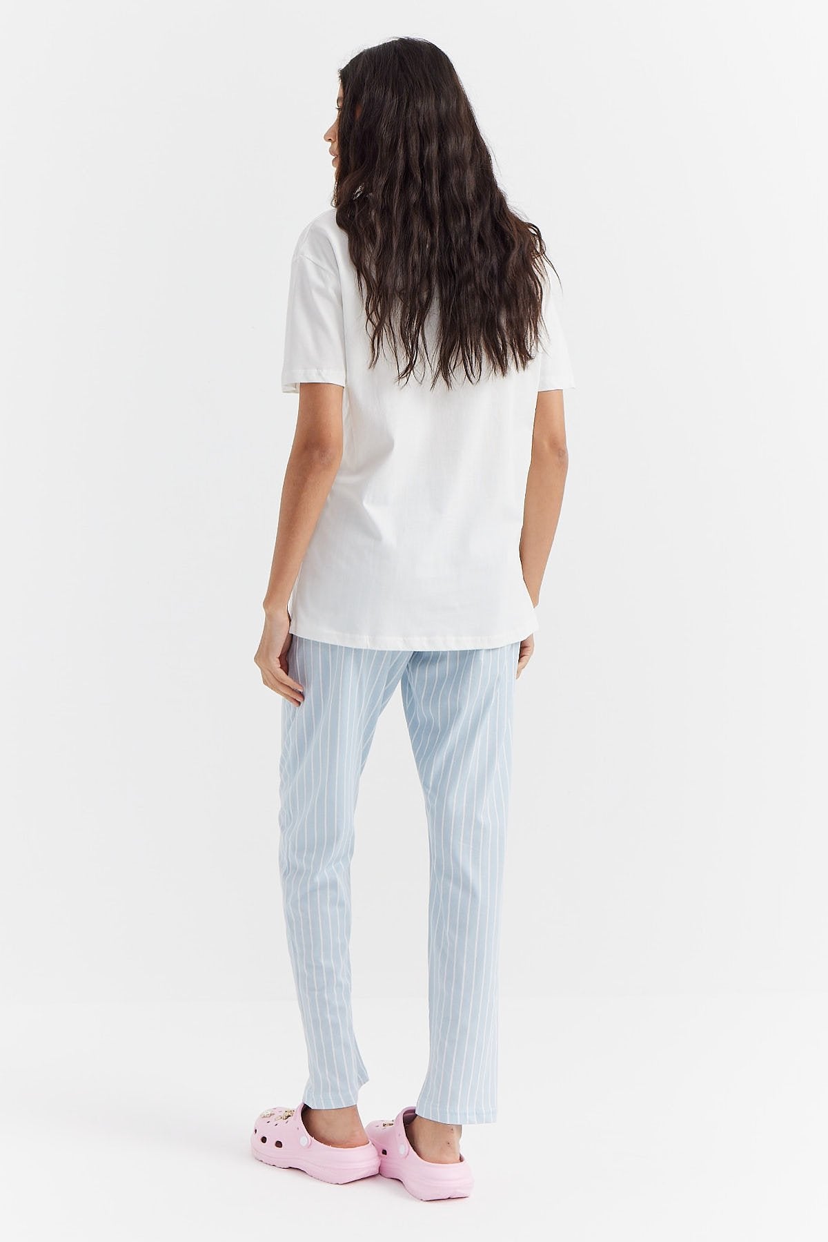 Kadın Kısa Kollu Baskılı Pijama Takımı