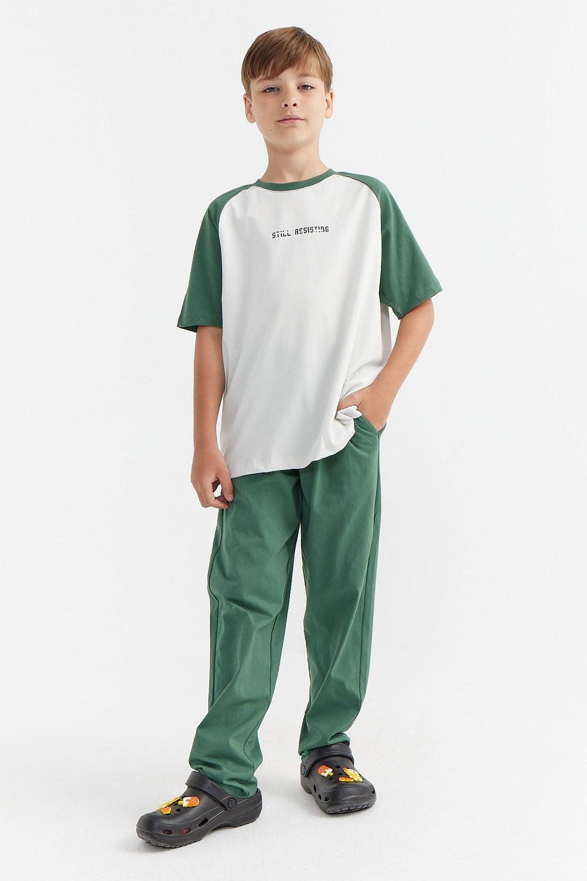 Erkek Çocuk Yazılı Baskılı Pijama Takımı