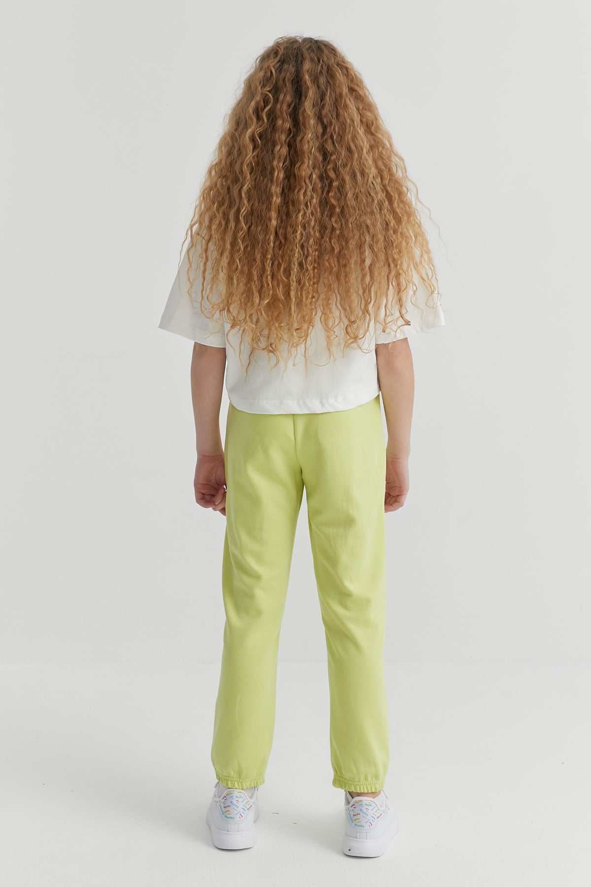 Girl's Sweat Bottom with Elastic Waist and Legs