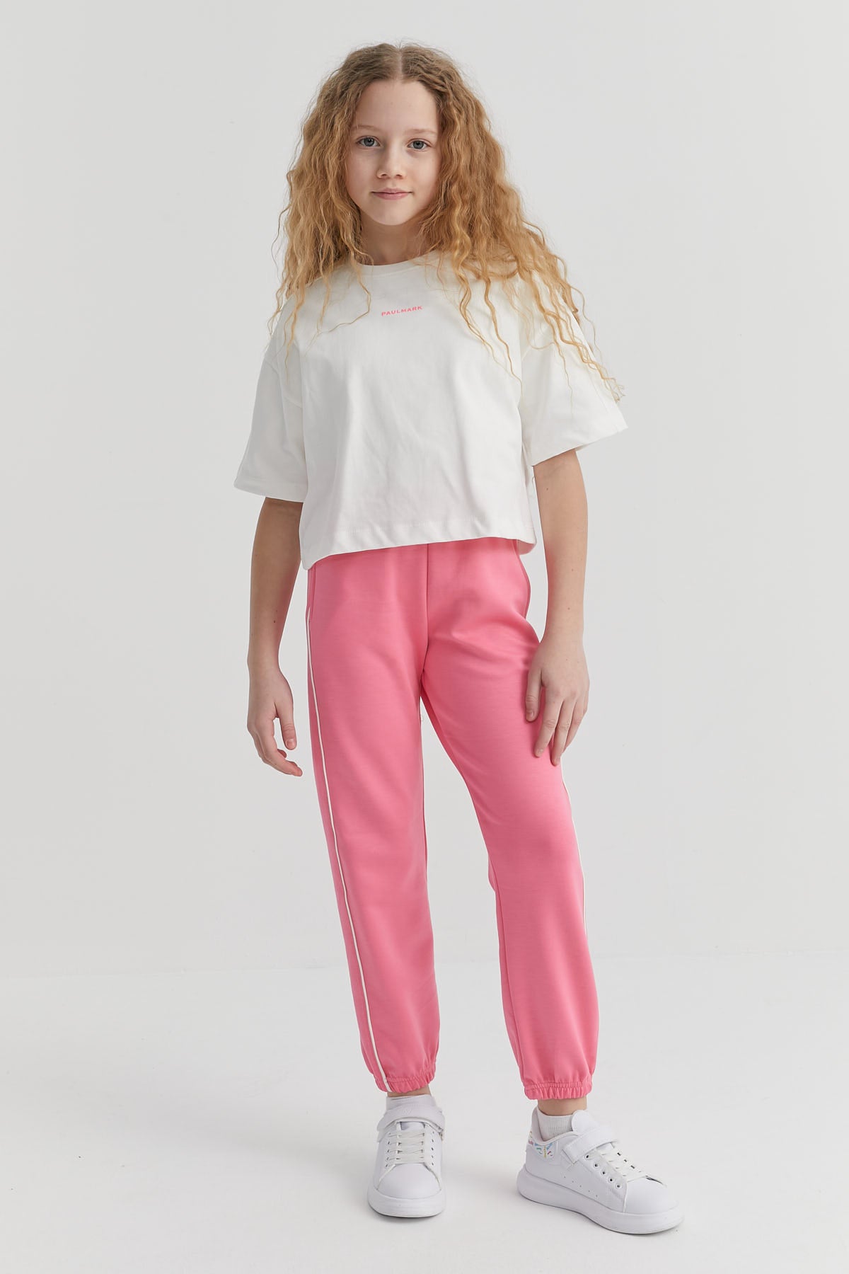 Girl's Sweat Bottom with Elastic Waist and Legs