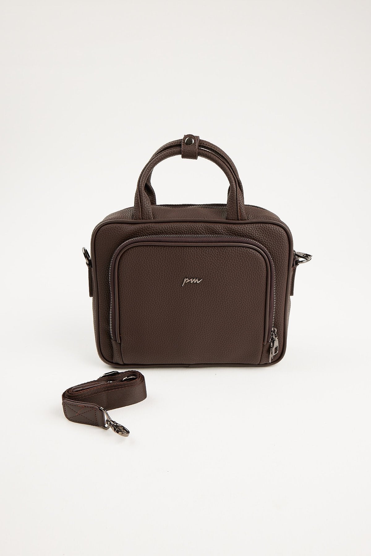 Men's Detailed Long Strap Leather Handbag