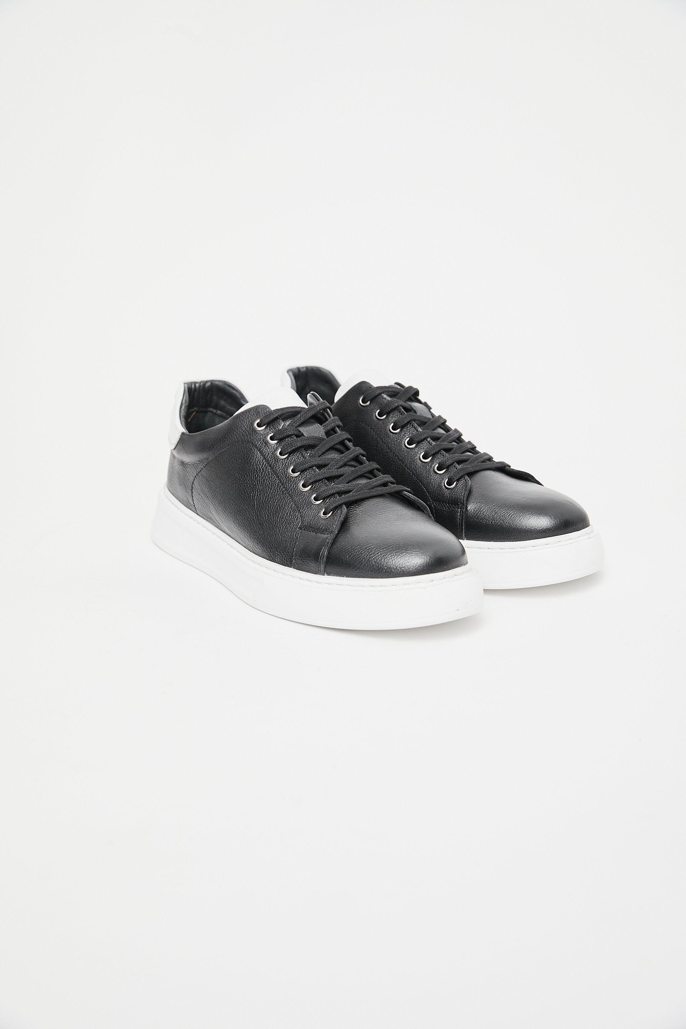 Leather Casual Shoes with Stitching Details