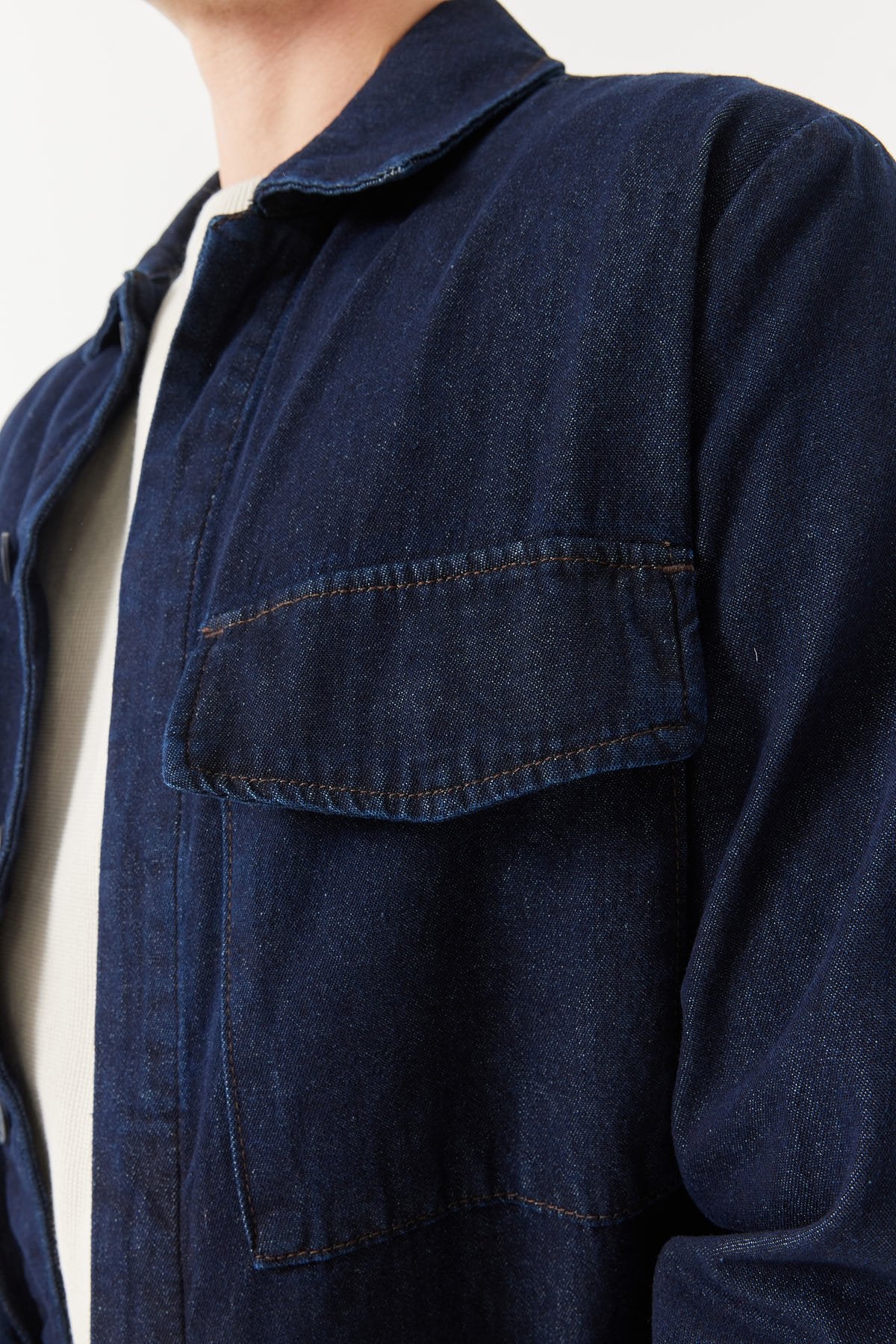 جاكيت جينز رجالي بجيب وجيب خلفي