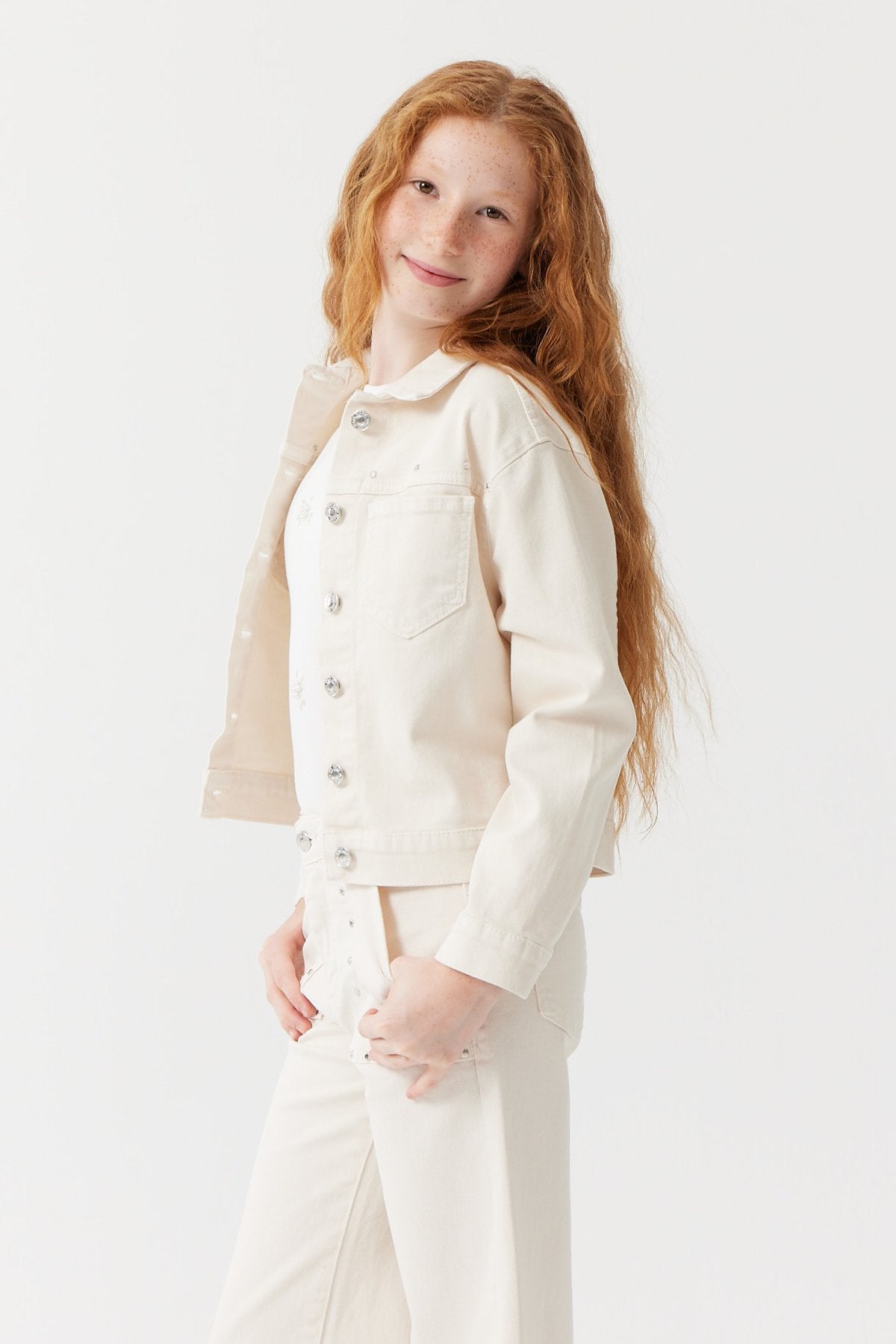 Girl's Detailed Denim Jacket