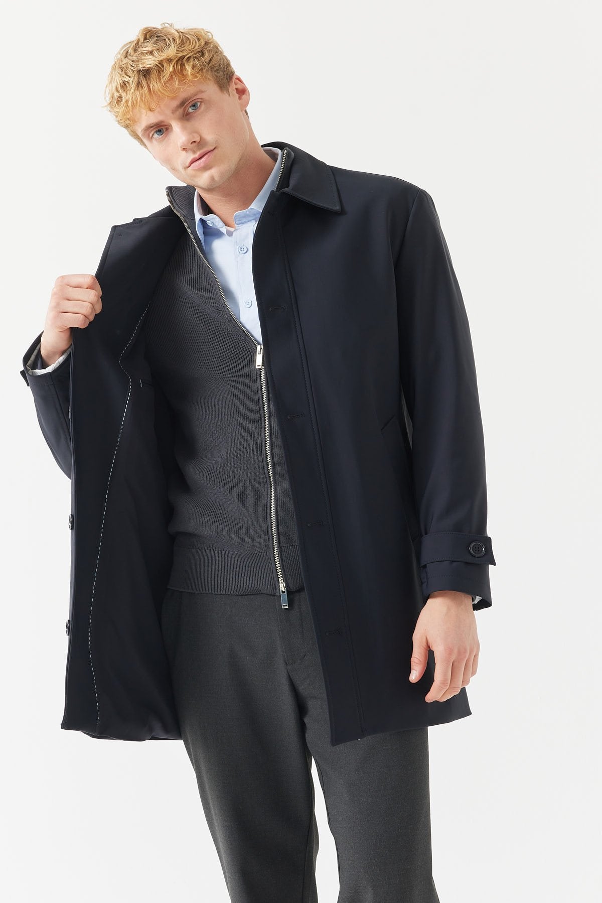 Men's Swallow Collar Trench Coat