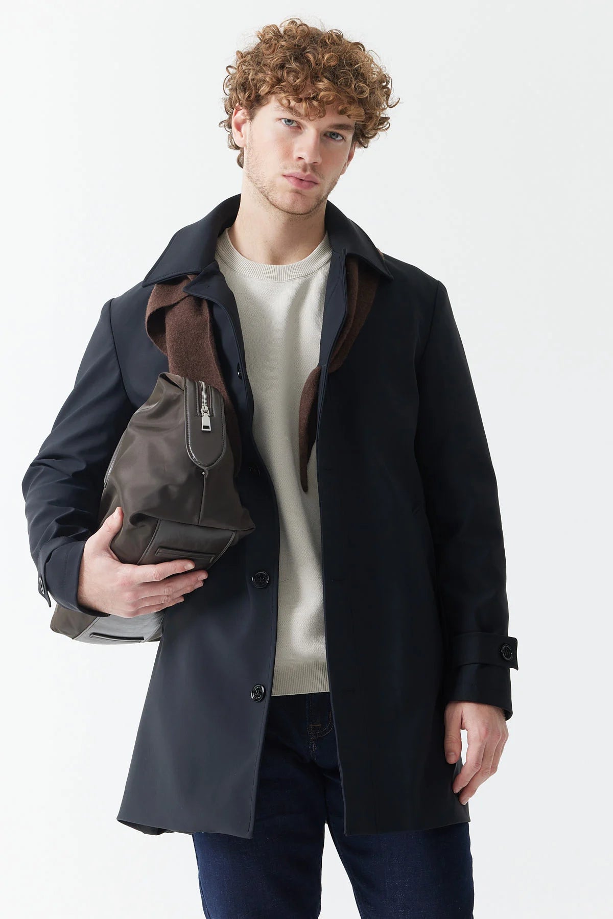 Men's Swallow Collar Trench Coat
