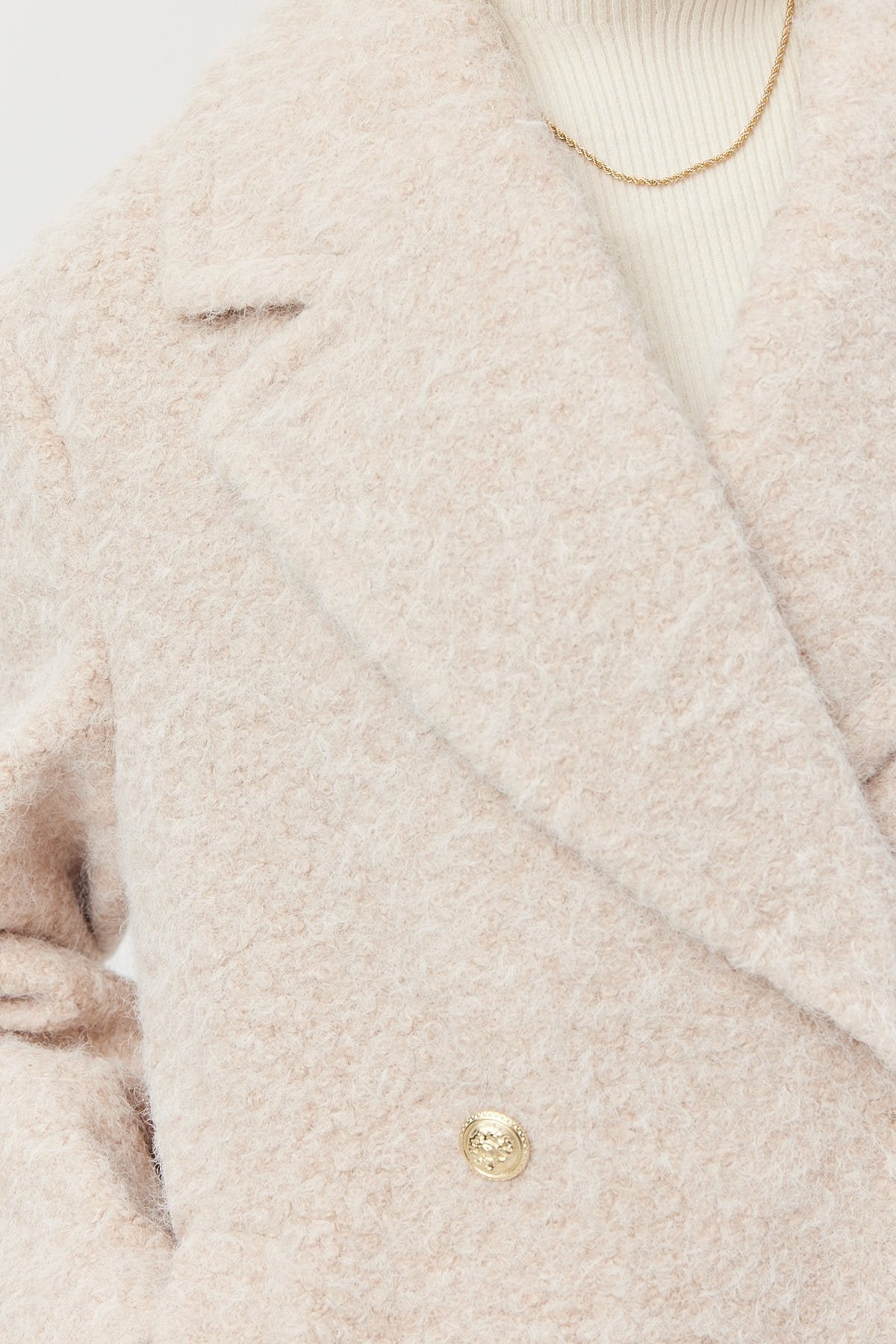 معطف نسائي قصير مزدوج الأزرار 