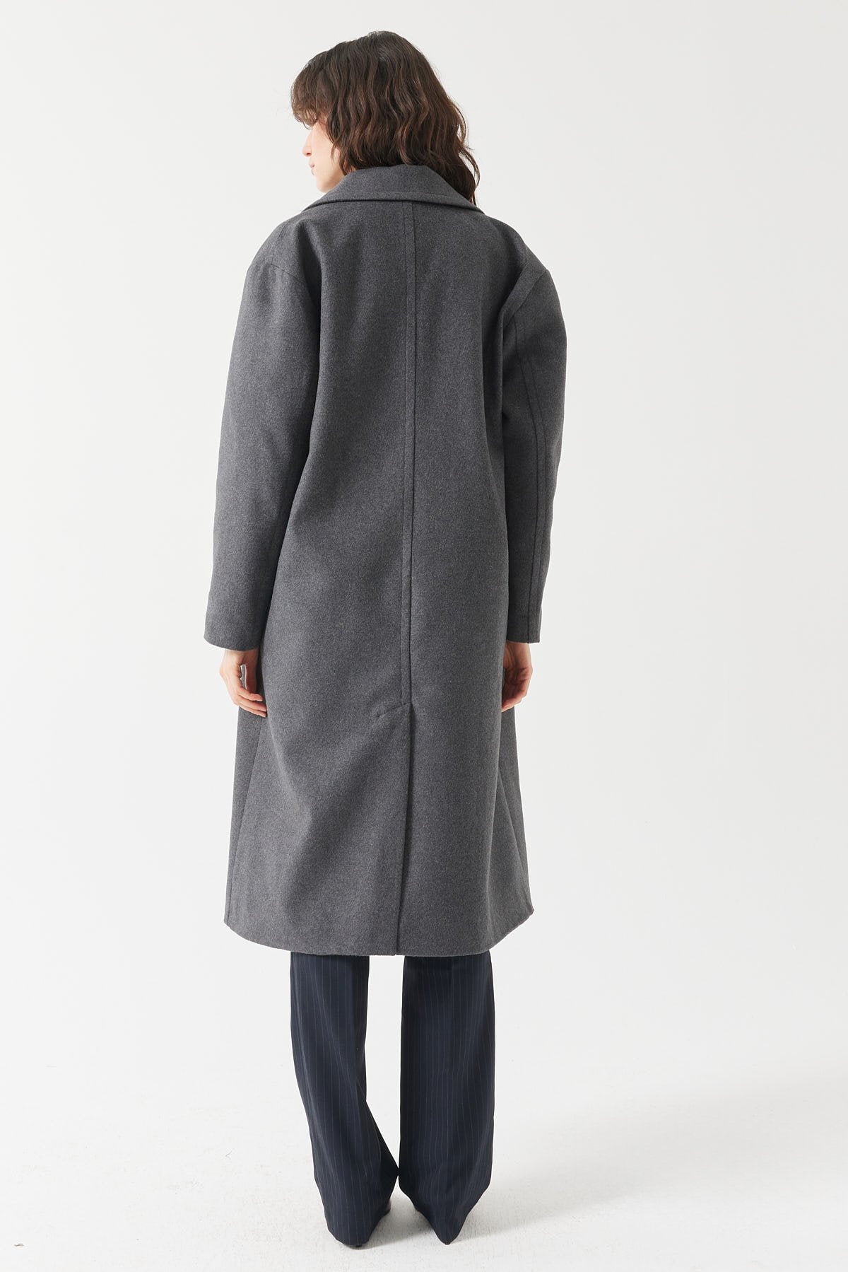 Kadın Düğmeli Kaşmir Palto