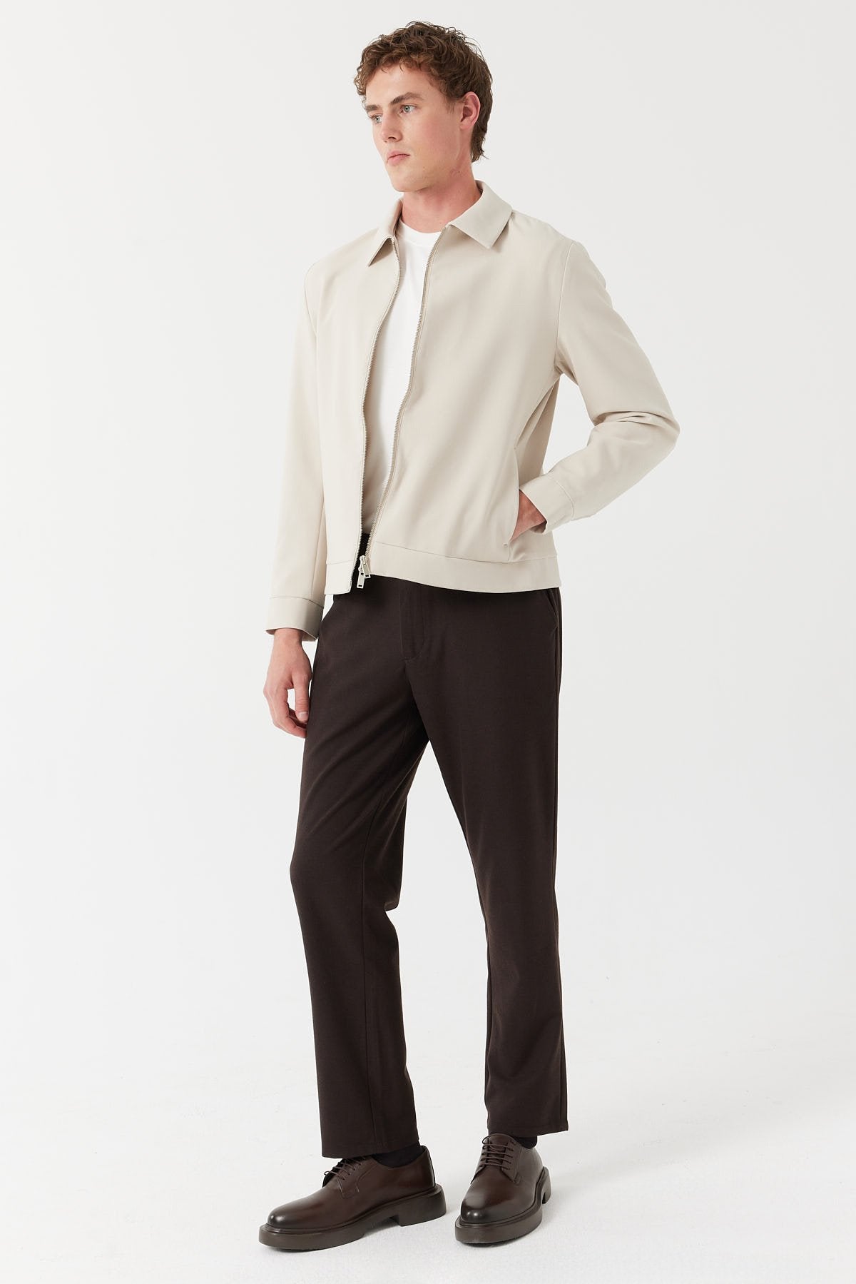 Men's Shirt Collar Regular Coat