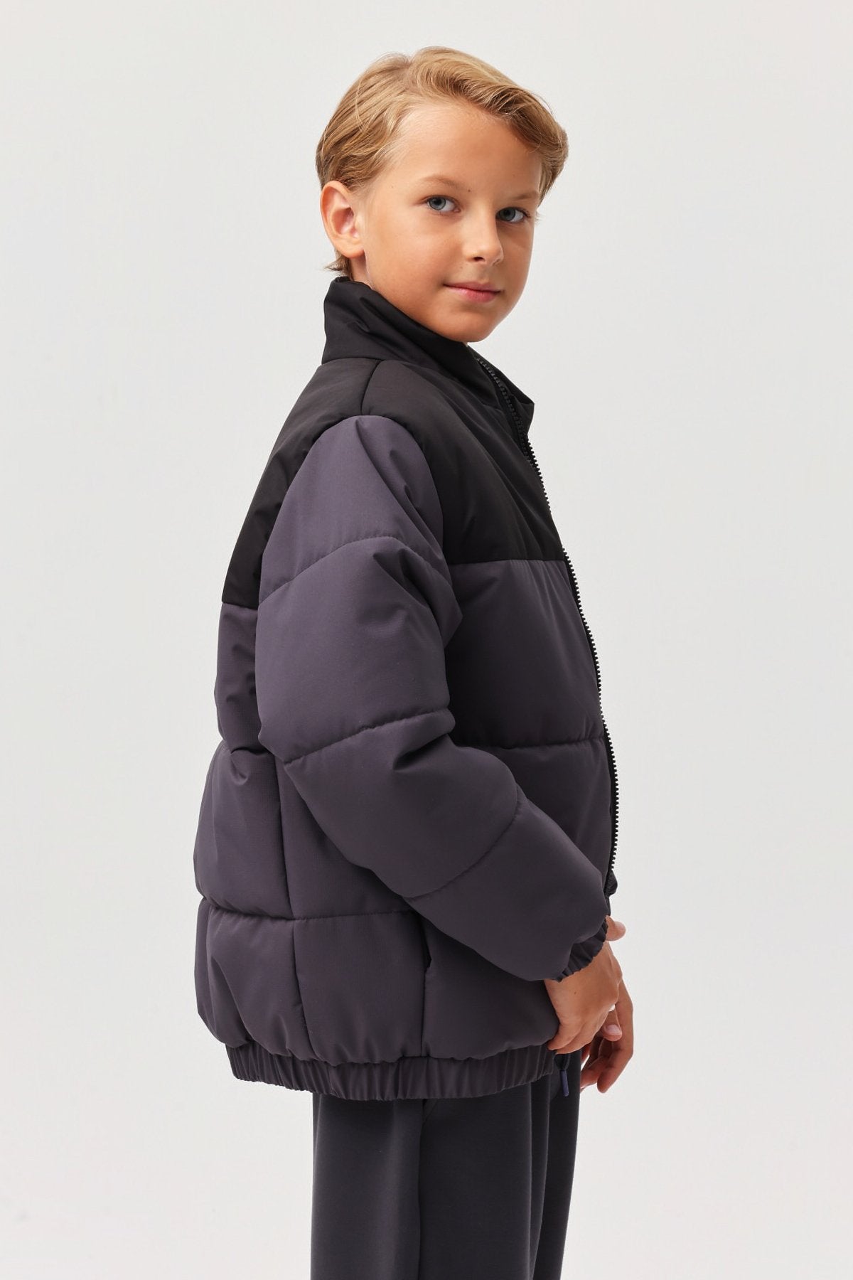 Boy's Stand Collar Coat