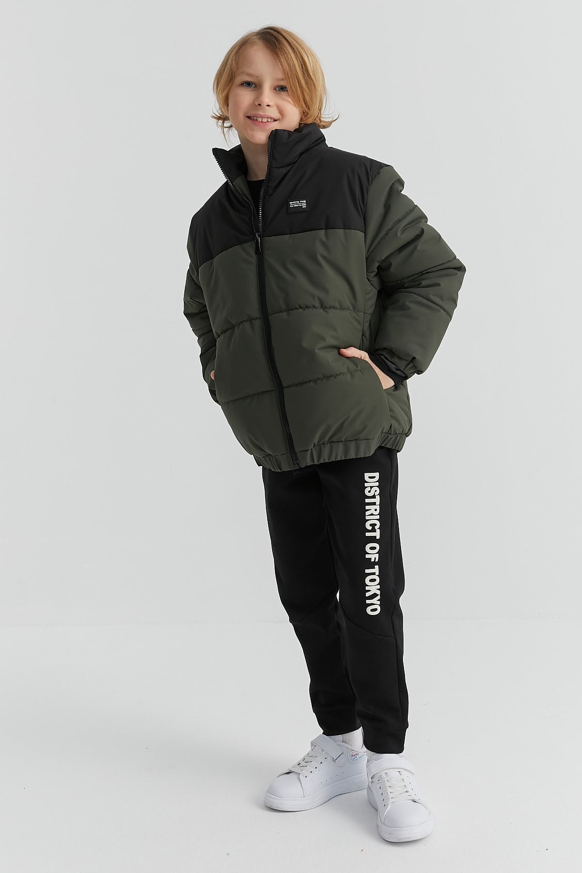 Boy's Stand Collar Coat