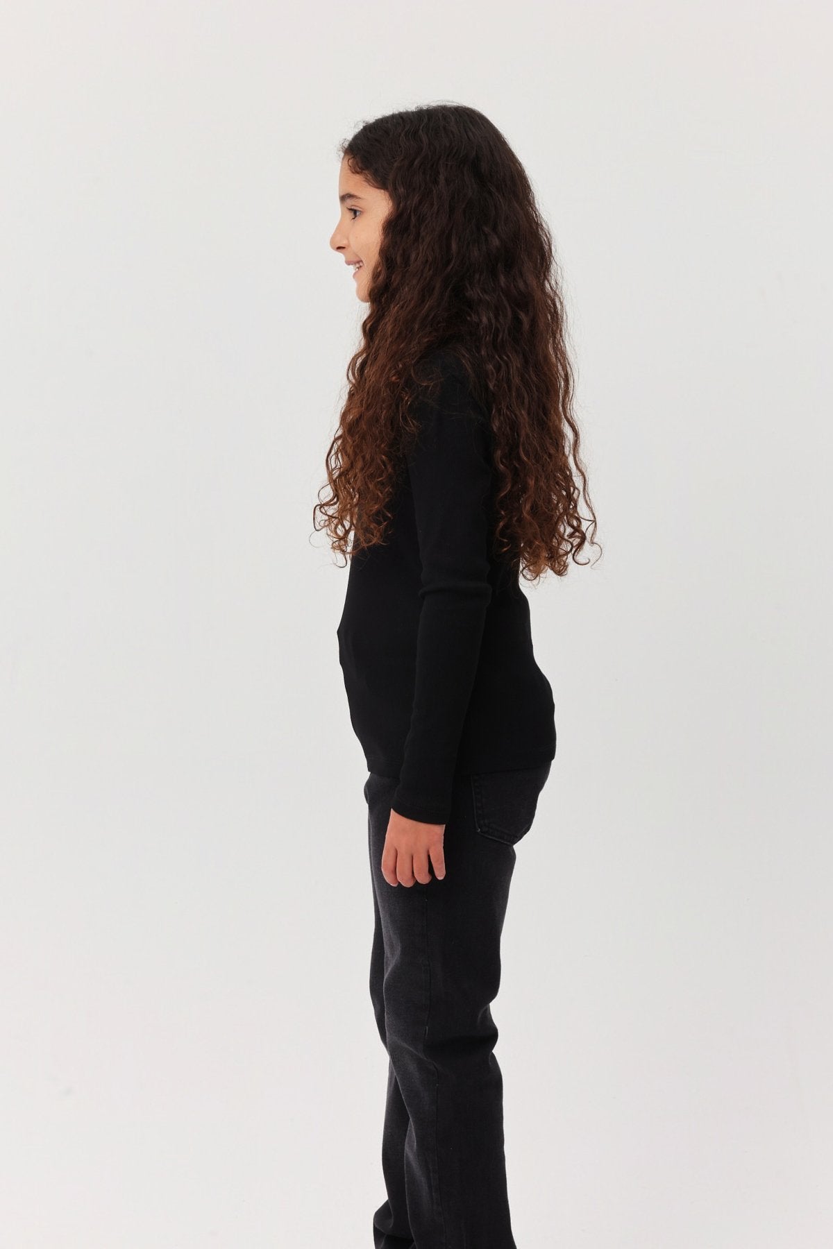 Girl's Ribbed Long Sleeve Blouse