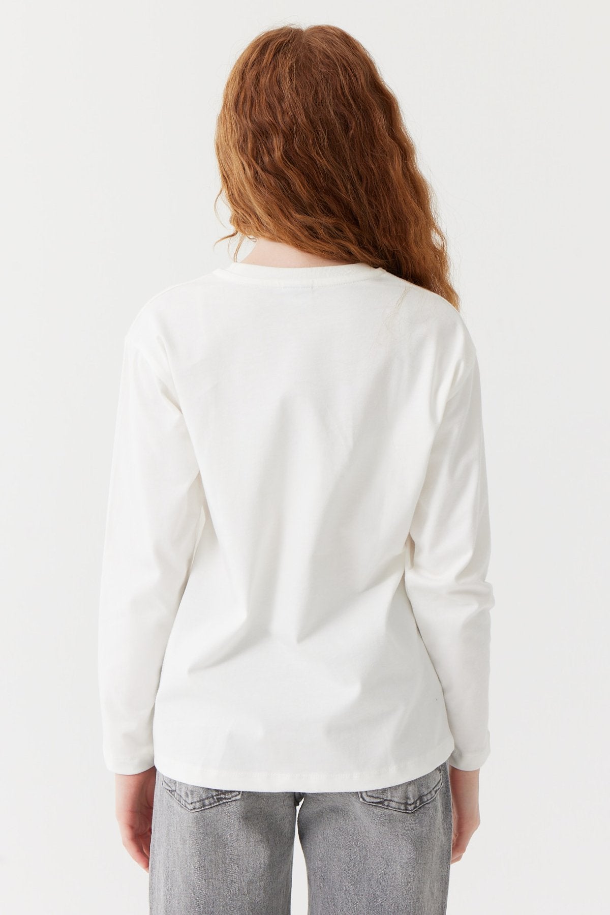 Girl's Text Printed Long Sleeve Blouse