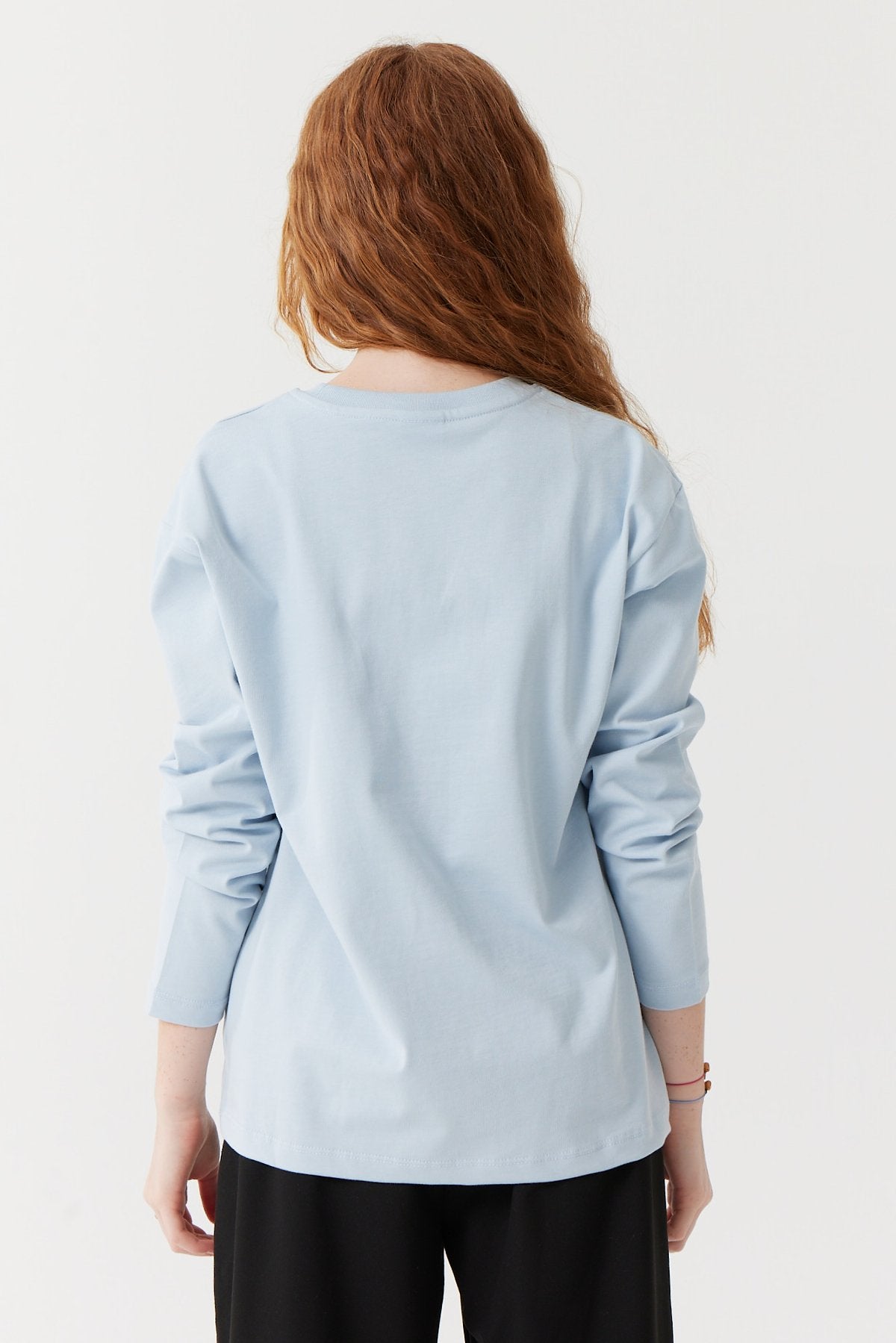 Girl's Text Printed Long Sleeve Blouse