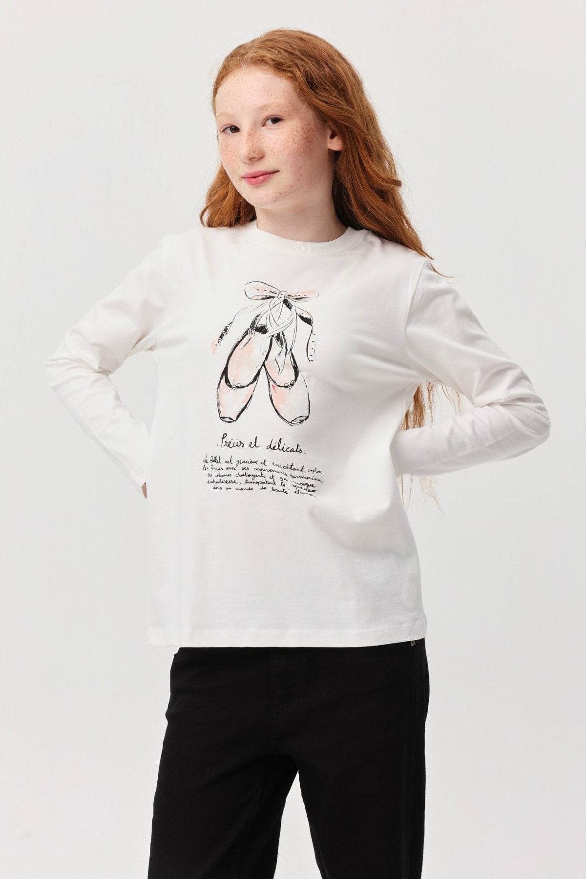 Girl's Long Sleeve Printed Blouse